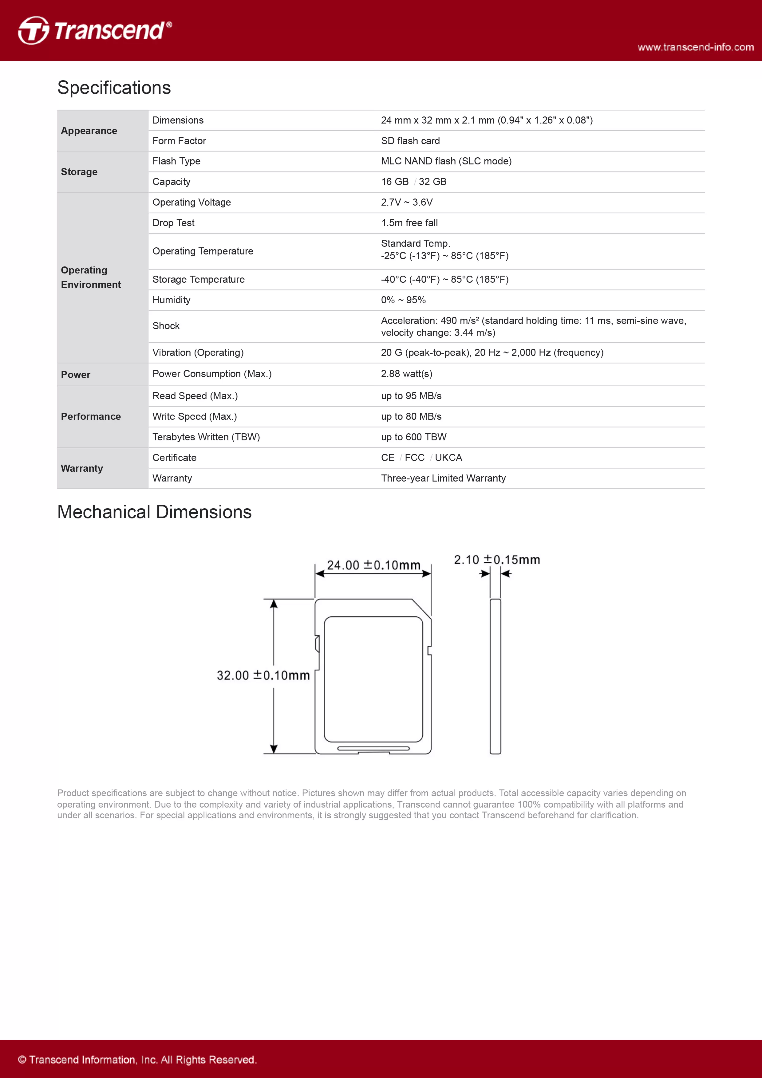 Transcend 創見 SDC220 SD記憶卡