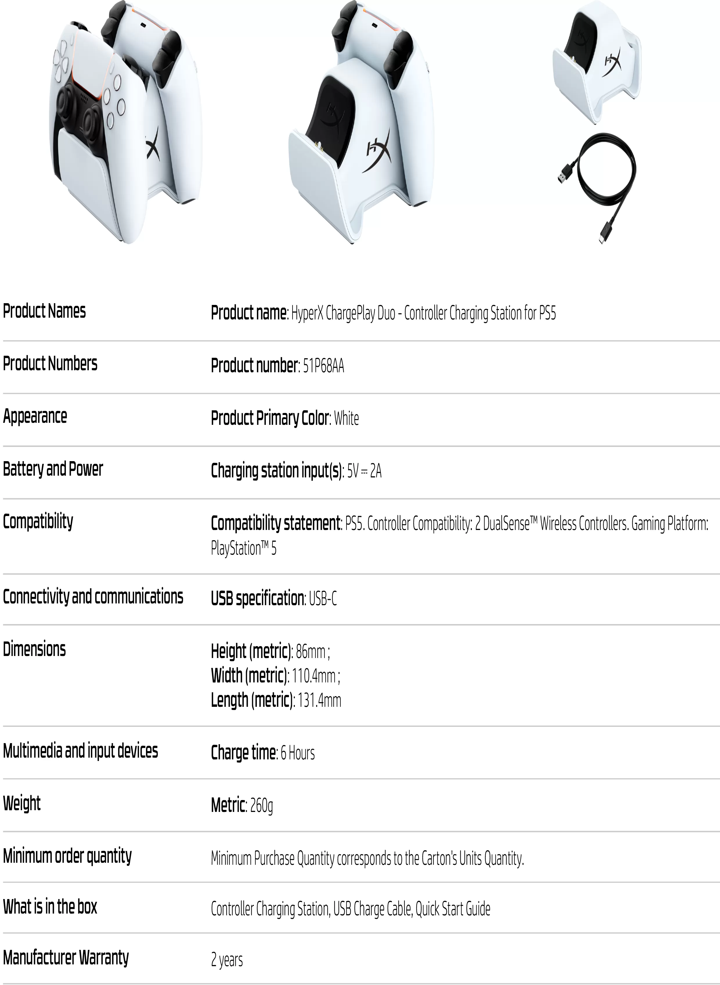 HyperX ChargePlay Duo - PS5 手把充電座