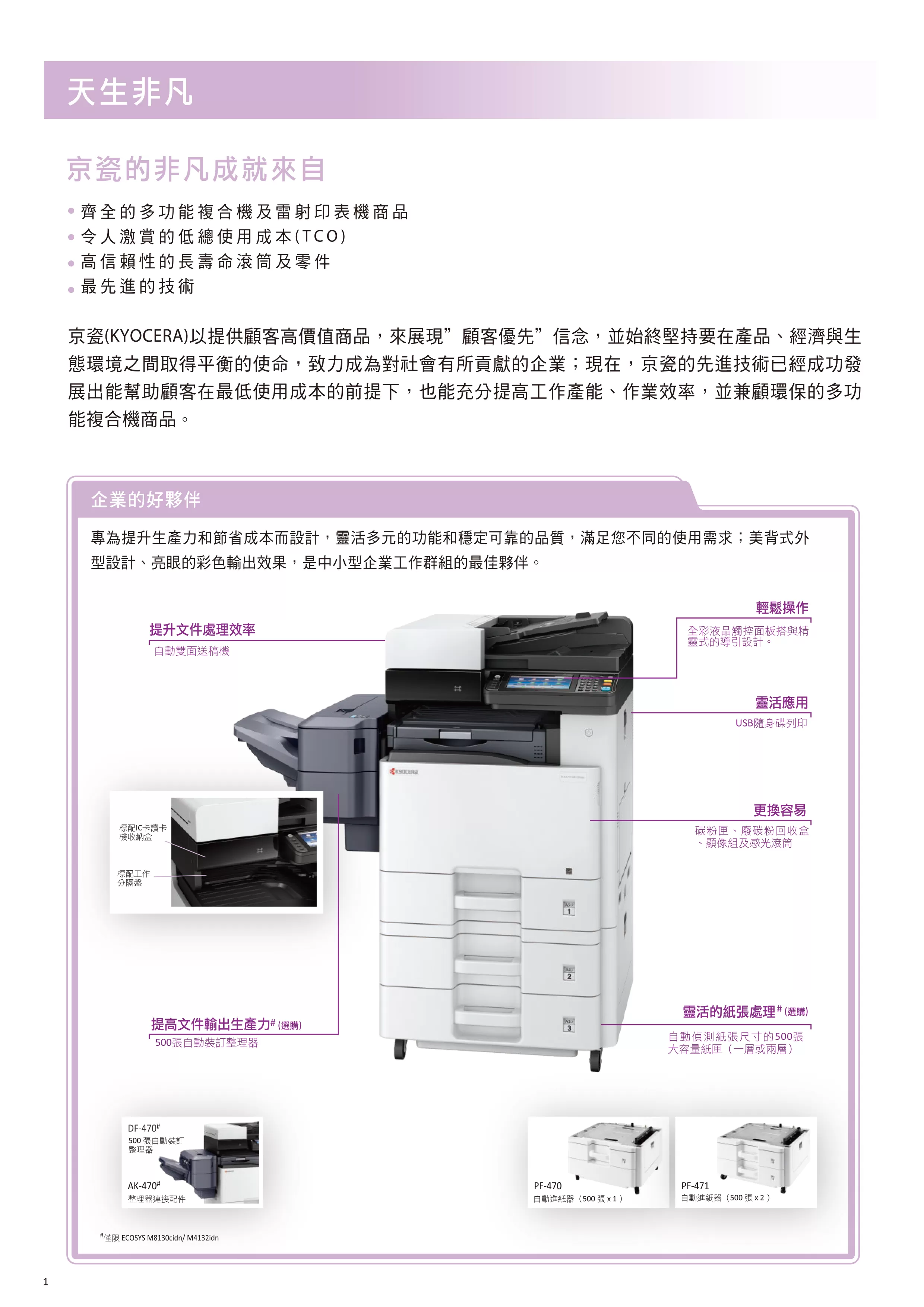 Kyocera 京瓷 ECOSYS M8130cidn 彩色多功能複合機