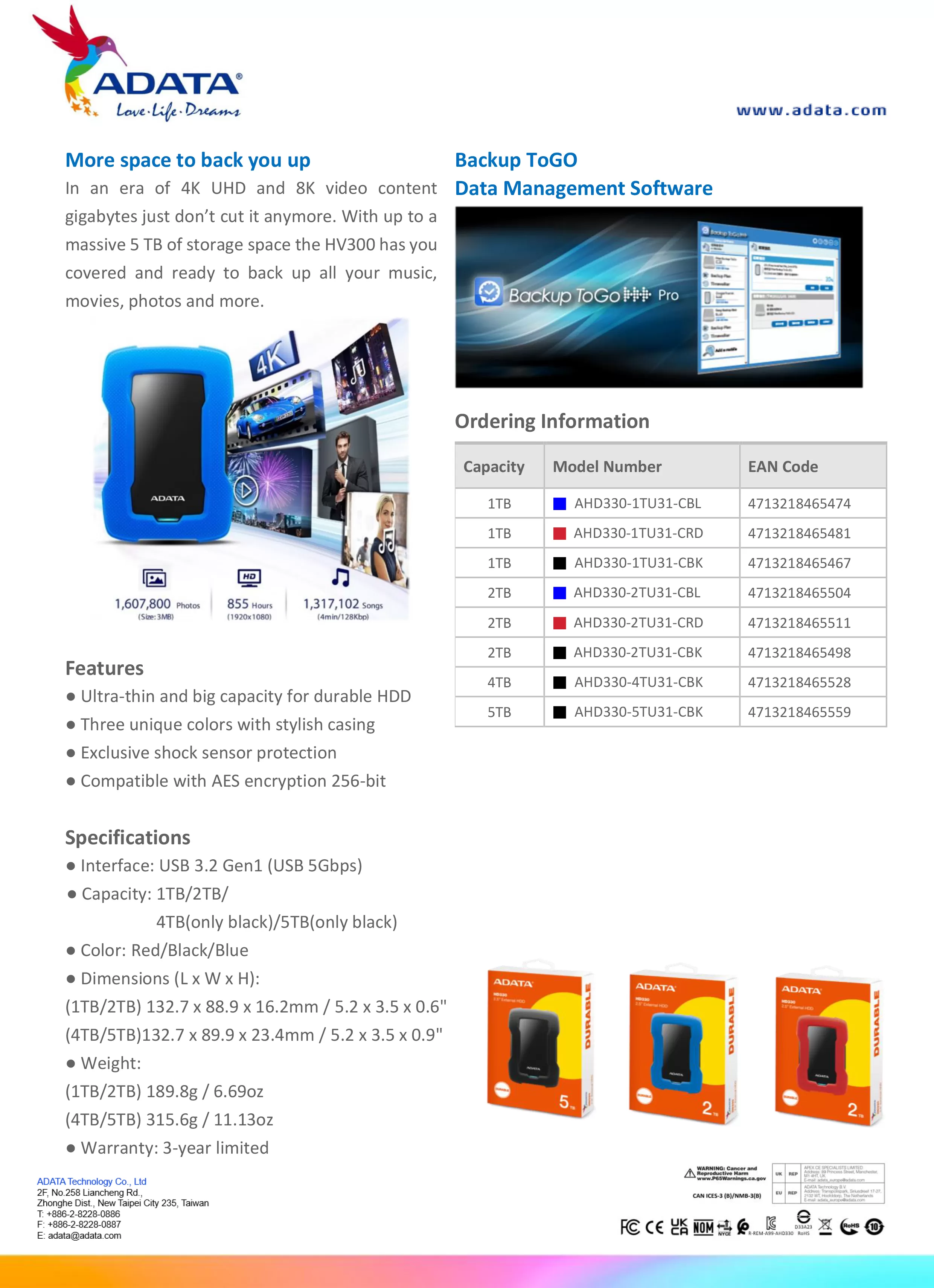 ADATA 威剛 HD330 外接式硬碟