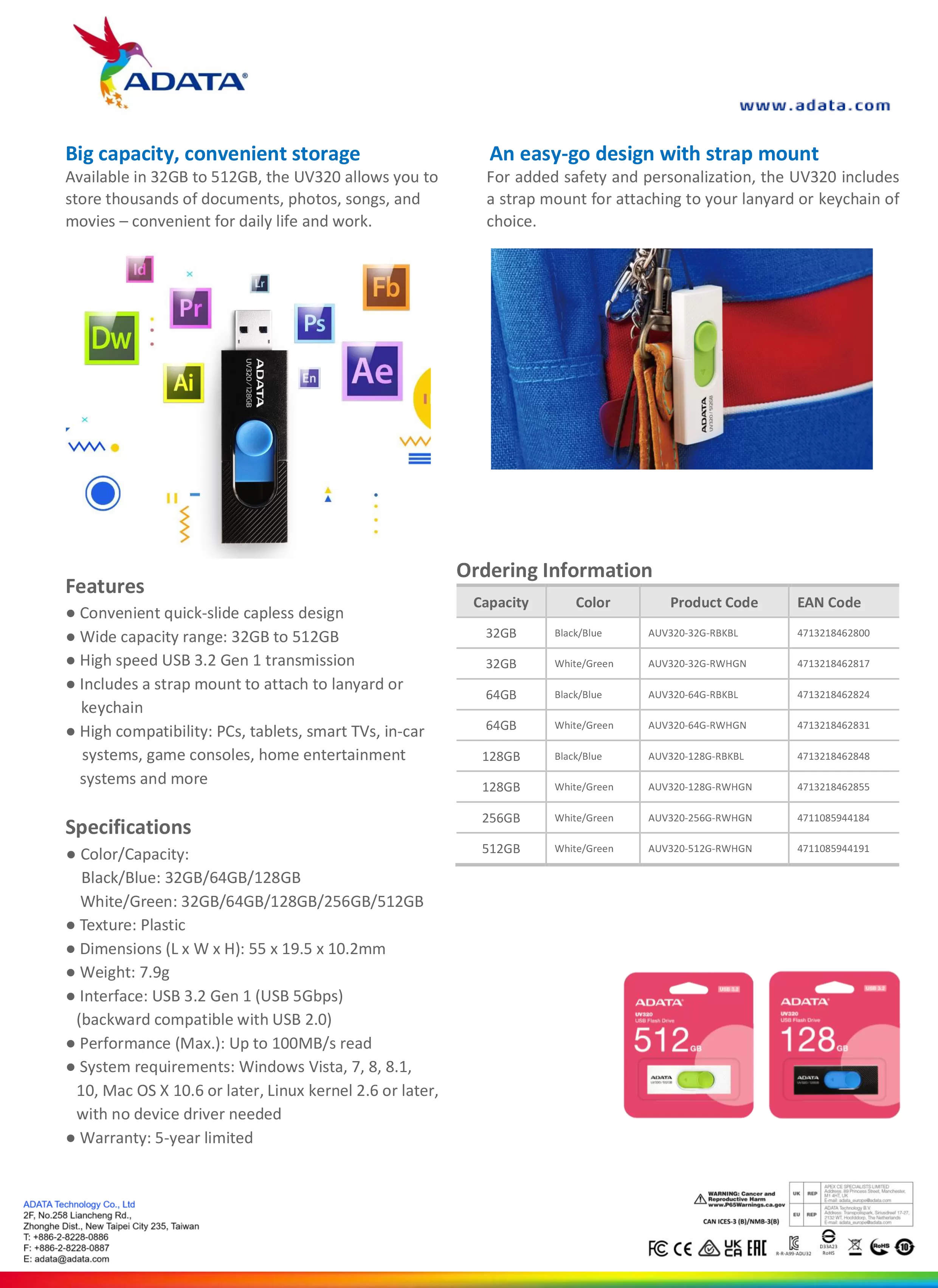 ADATA 威剛 UV320 USB 隨身碟