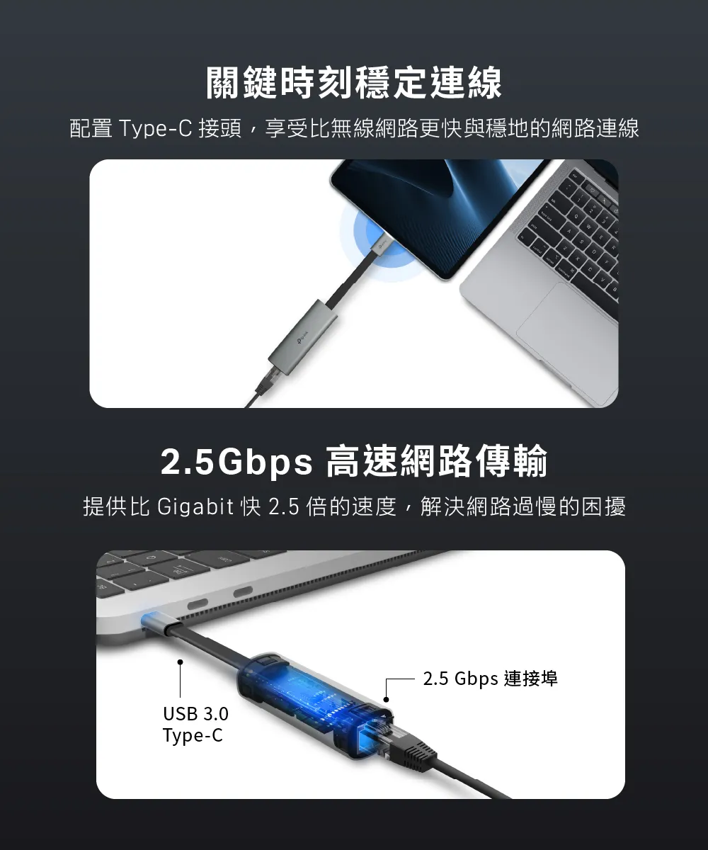 TP-Link UE302C USB Type-C 轉 2.5 Gb 網卡