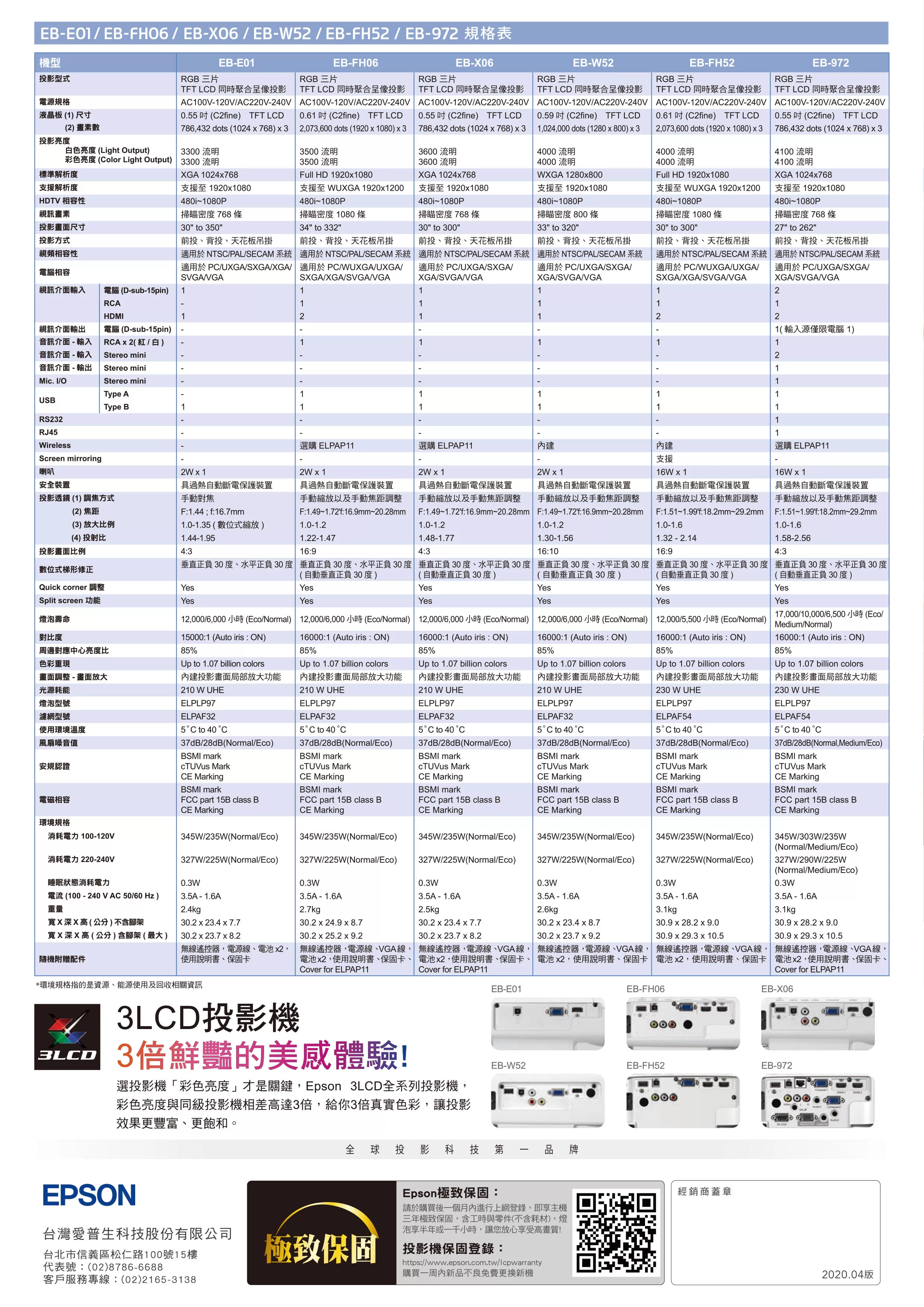 Epson 愛普生 EB-FH06 高亮彩商用投影機