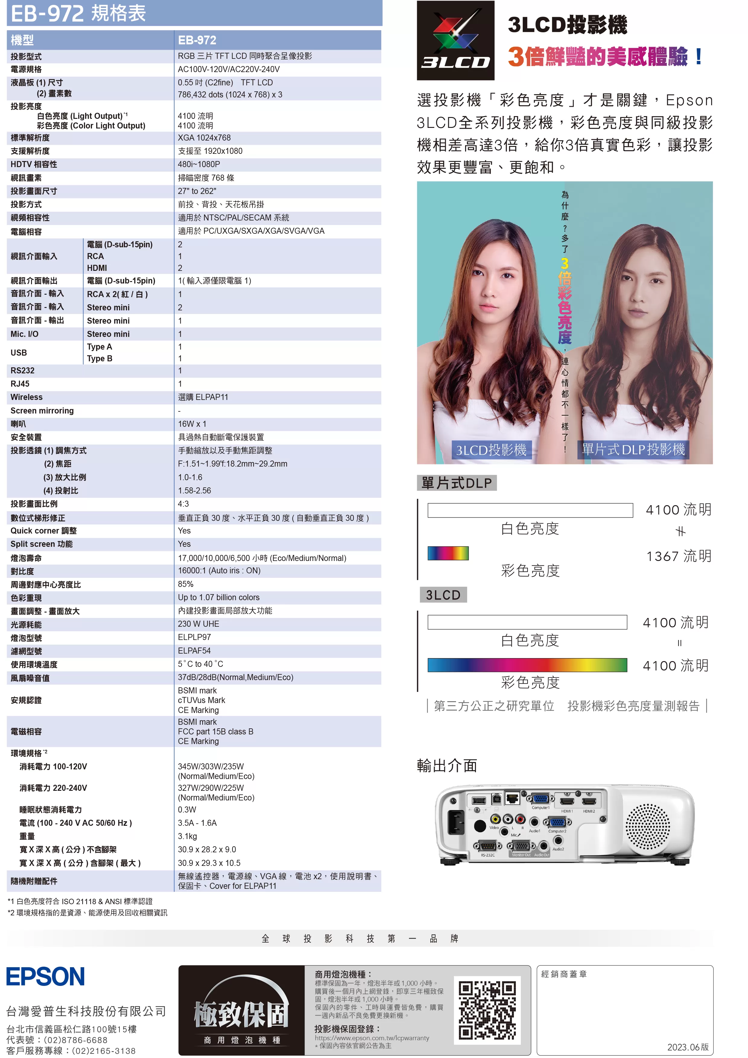 Epson 愛普生 EB-972 商務應用投影機
