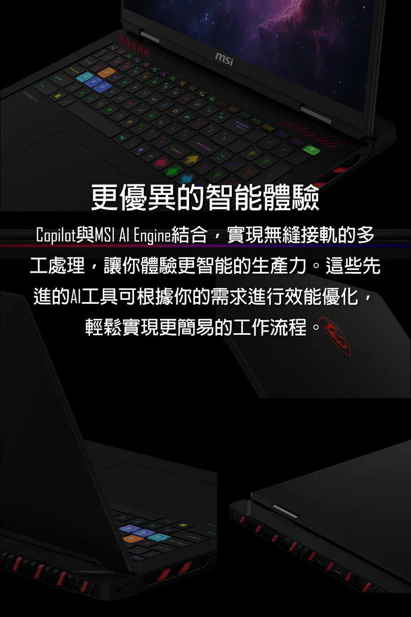 MSI 微星 Raider A18 HX AMD Ryzen 9處理器/RTX 5090夢幻顯示晶片 電競筆電