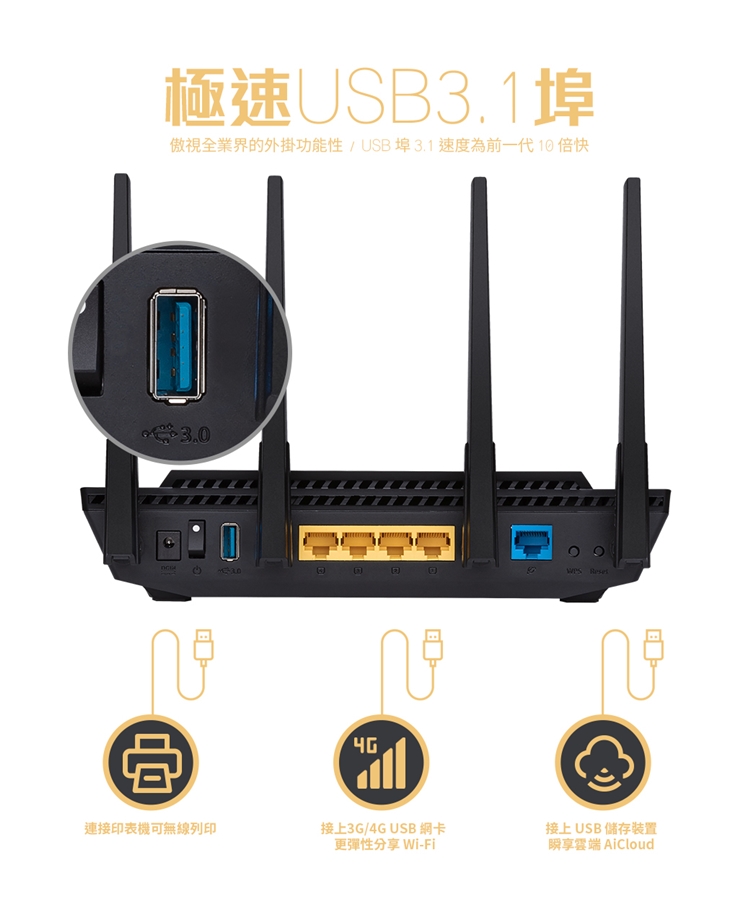 ASUS 華碩 RT-AX3000 雙頻Wi-Fi 6 無線路由器