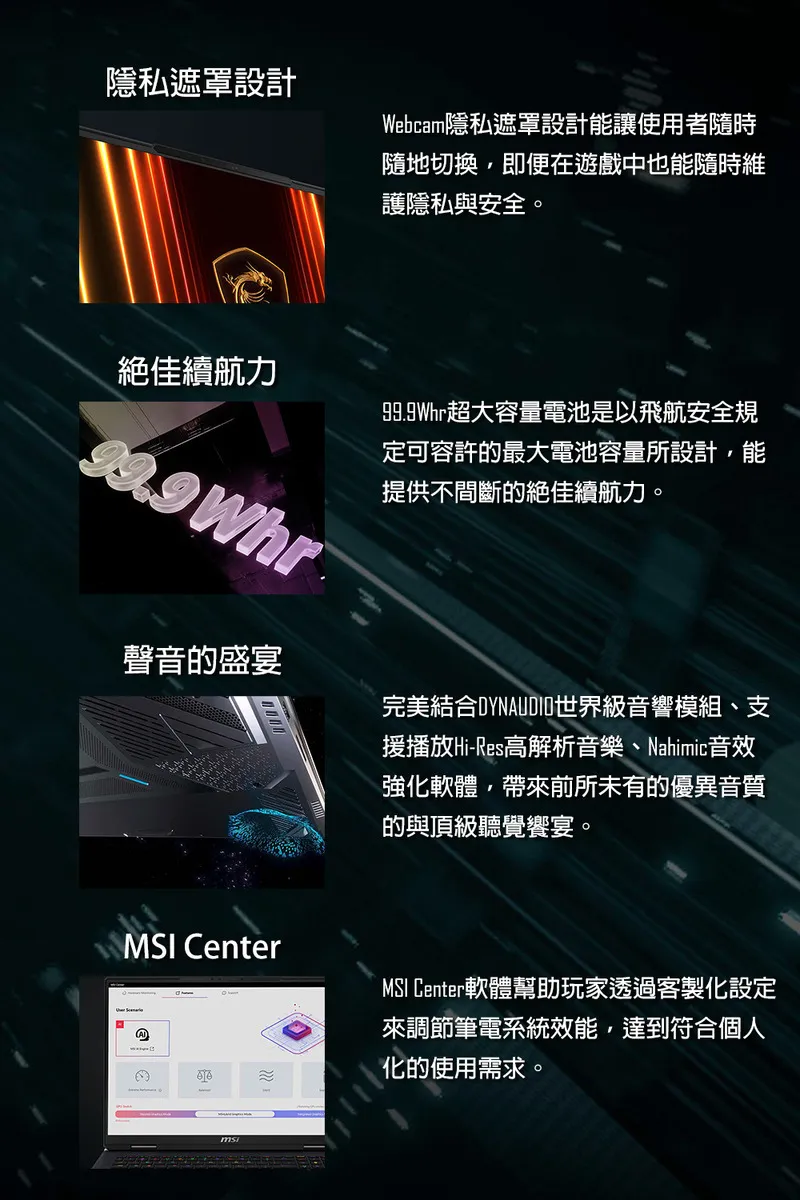 MSI 微星 Titan 18 HX AI Ultra 9泰坦神級處理器/RTX 5090 24G夢幻級顯示卡晶片 泰坦神電競筆電