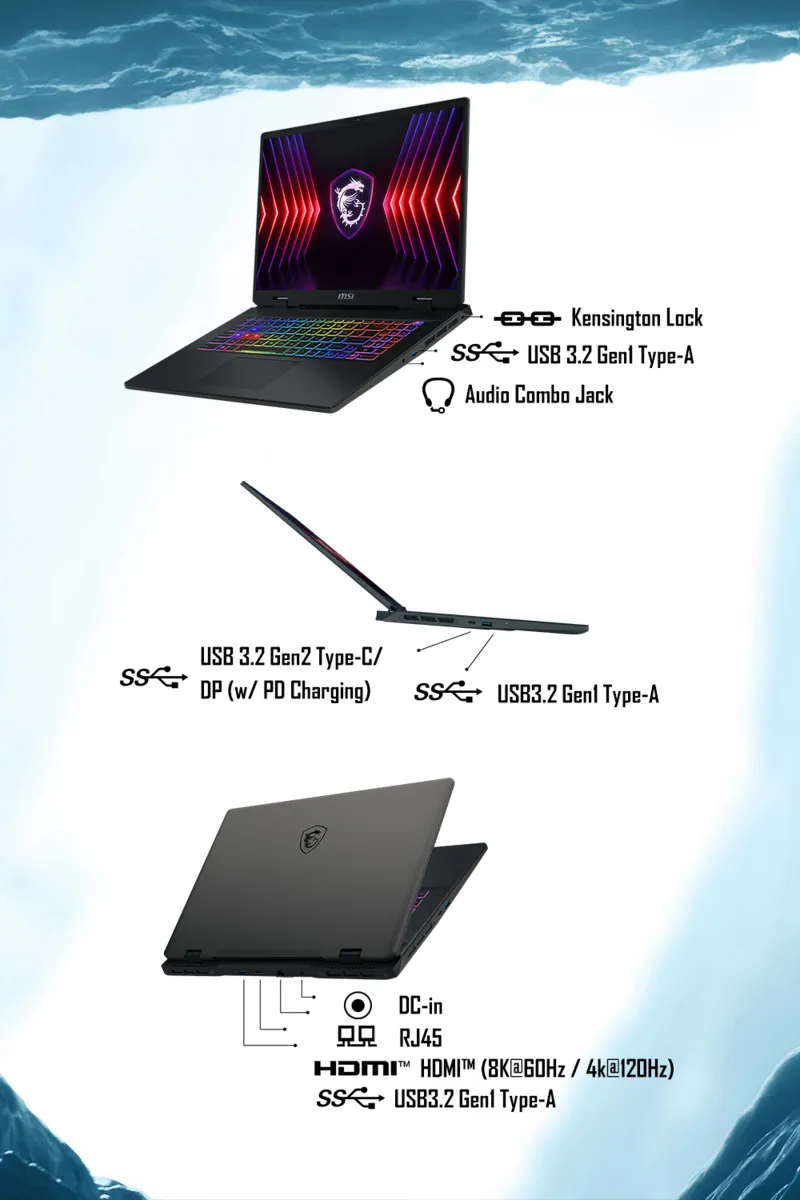 MSI 微星 Sword 17 HX Intel Core i7-14700HX 20處理器/NVIDIA RTX 4050 6GB 新手級龍魂之刃電競筆電