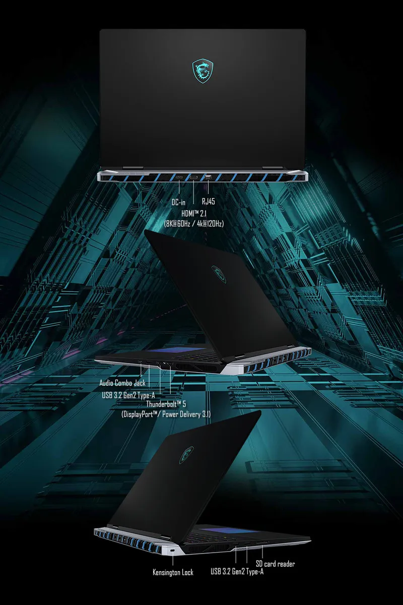 MSI 微星 Titan 18 HX AI Ultra 9泰坦神級處理器/RTX 5090 24G夢幻級顯示卡晶片 泰坦神電競筆電