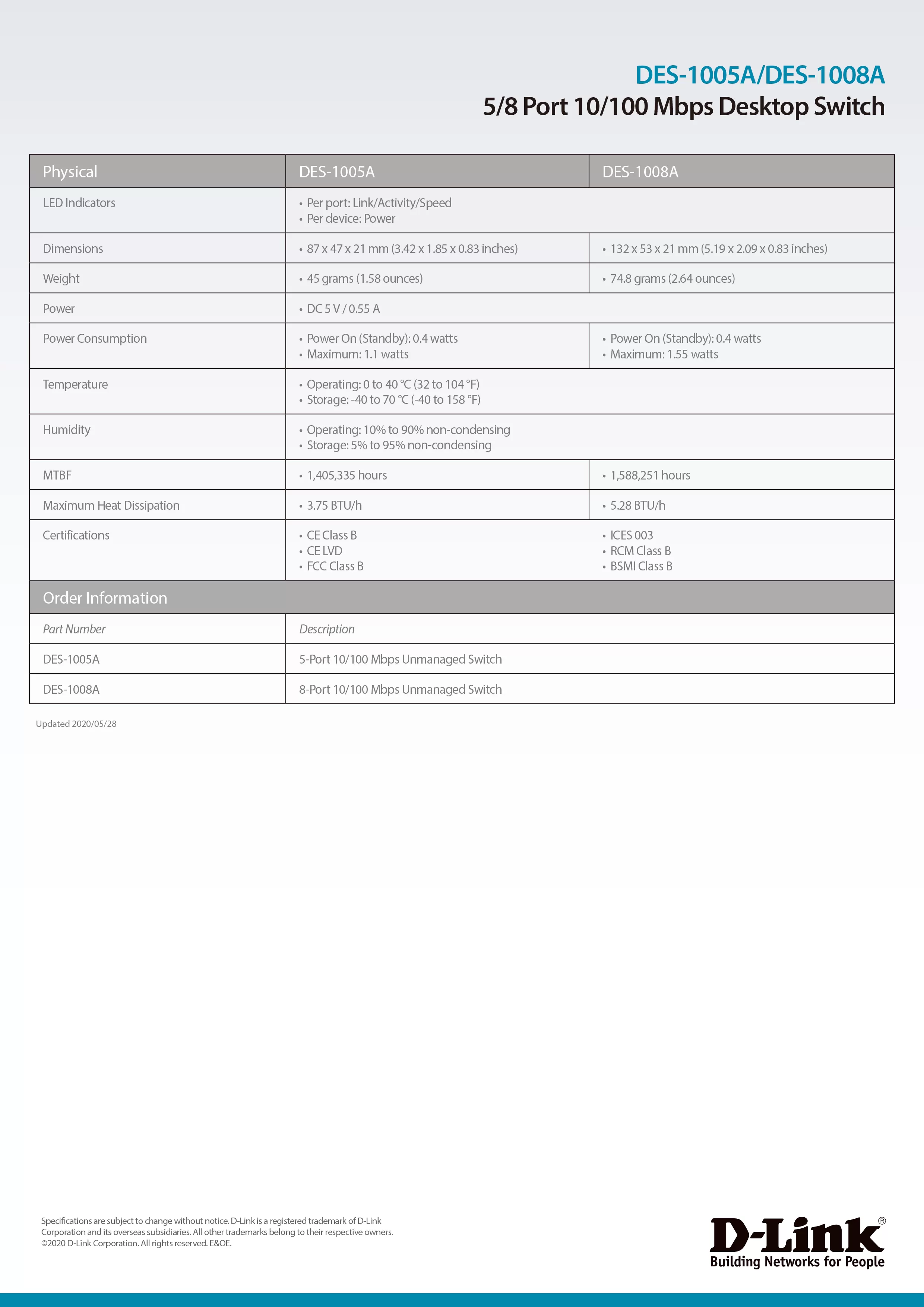 D-Link 友訊 DES-1008A 8埠桌上型網路交換器(硬體G1版本)