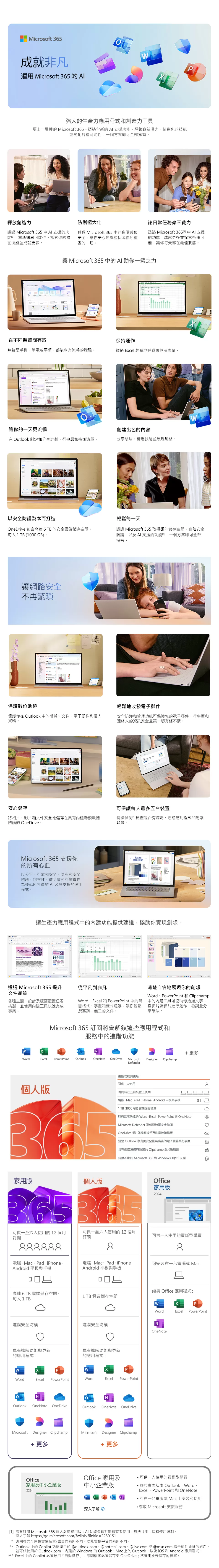 Microsoft 微軟 Microsoft 365 個人數位下載版 ESD 多國語言 一年授權 單人使用