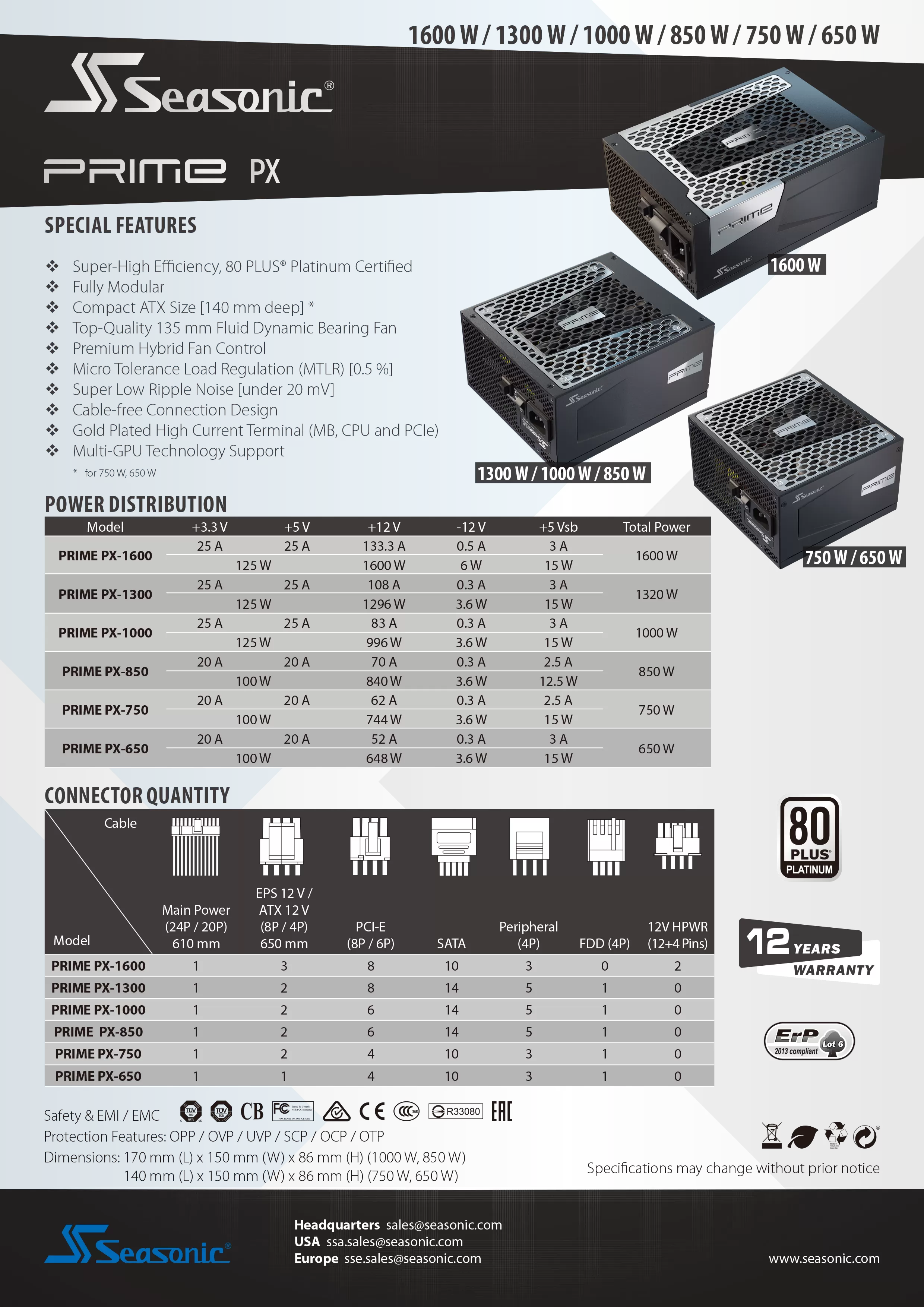 SeaSonic 海韻 FOCUS 750W 白金牌 全模組 電源供應器