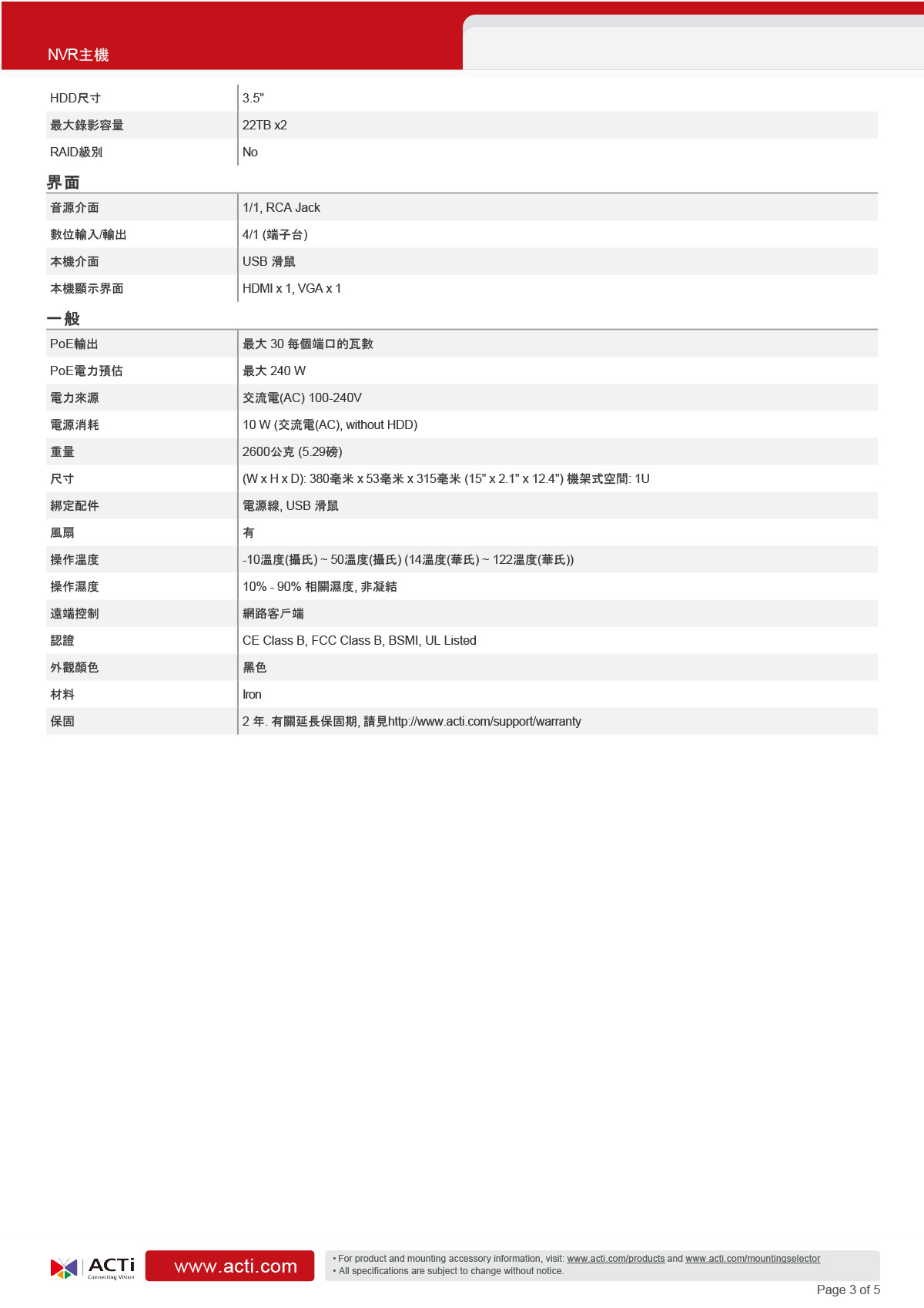 ACTi 建騰創達科技 ZNR-221P機架式NVR主機(16路),U52190010,ACTi建騰創達科技ZNR-221P機架式NVR主機(16路),原廠保固,大量採購歡迎洽詢,品質保證