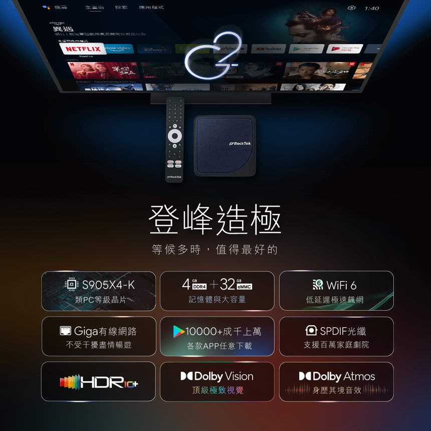 RockTek G2 4K智慧電視盒