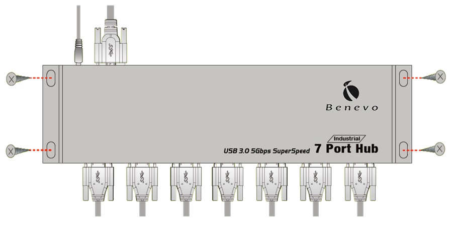 BENEVO UltraUSB工業級 7埠USB3.0集線器，具固定螺絲孔 ( BUH387 ),U52520016,BENEVOUltraUSB工業級7埠USB3.0集線器，具固定螺絲孔(BUH387),原廠保固,大量採購歡迎洽詢,品質保證