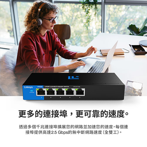 Linksys 5-Port 2.5G Multi-Gigabit 非網管型交換器(LN2305-AH),U52540022,Linksys5-Port2.5GMulti-Gigabit非網管型交換器(LN2305-AH),原廠保固,大量採購歡迎洽詢,品質保證