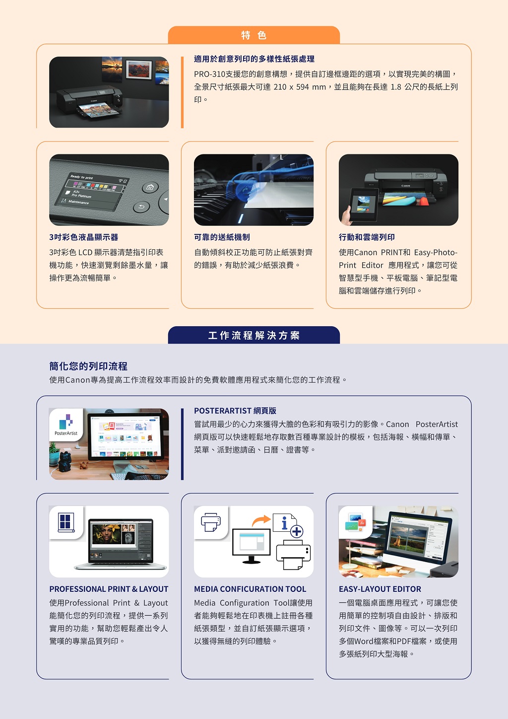 Canon PRO-310 A3+彩色噴墨印表機