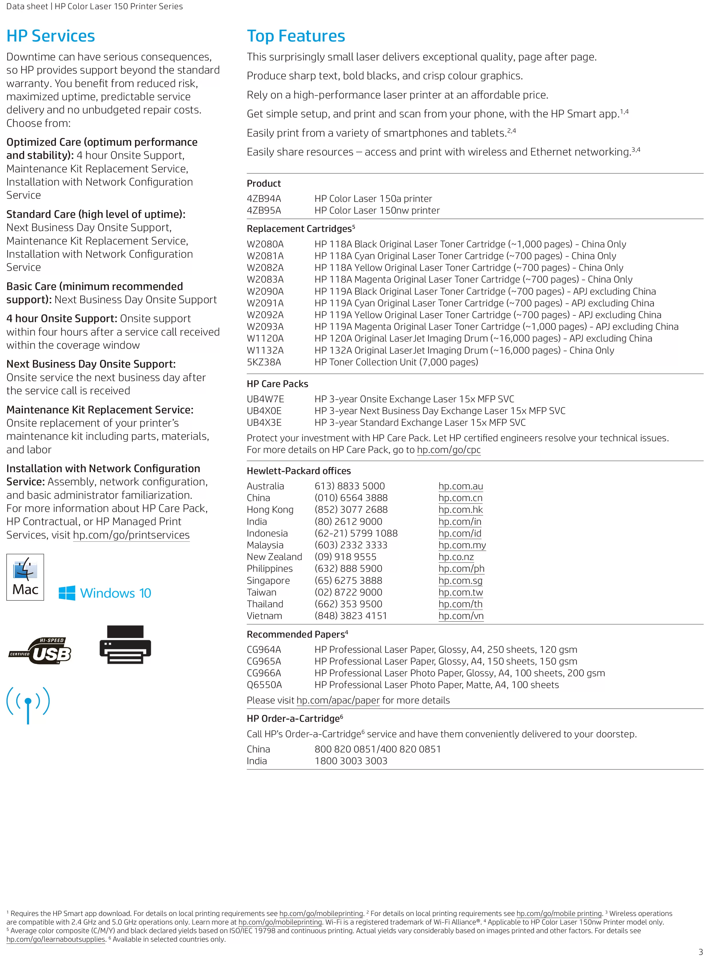 HP 惠普 Color Laser 150a 彩色雷射印表機 (4ZB94A)