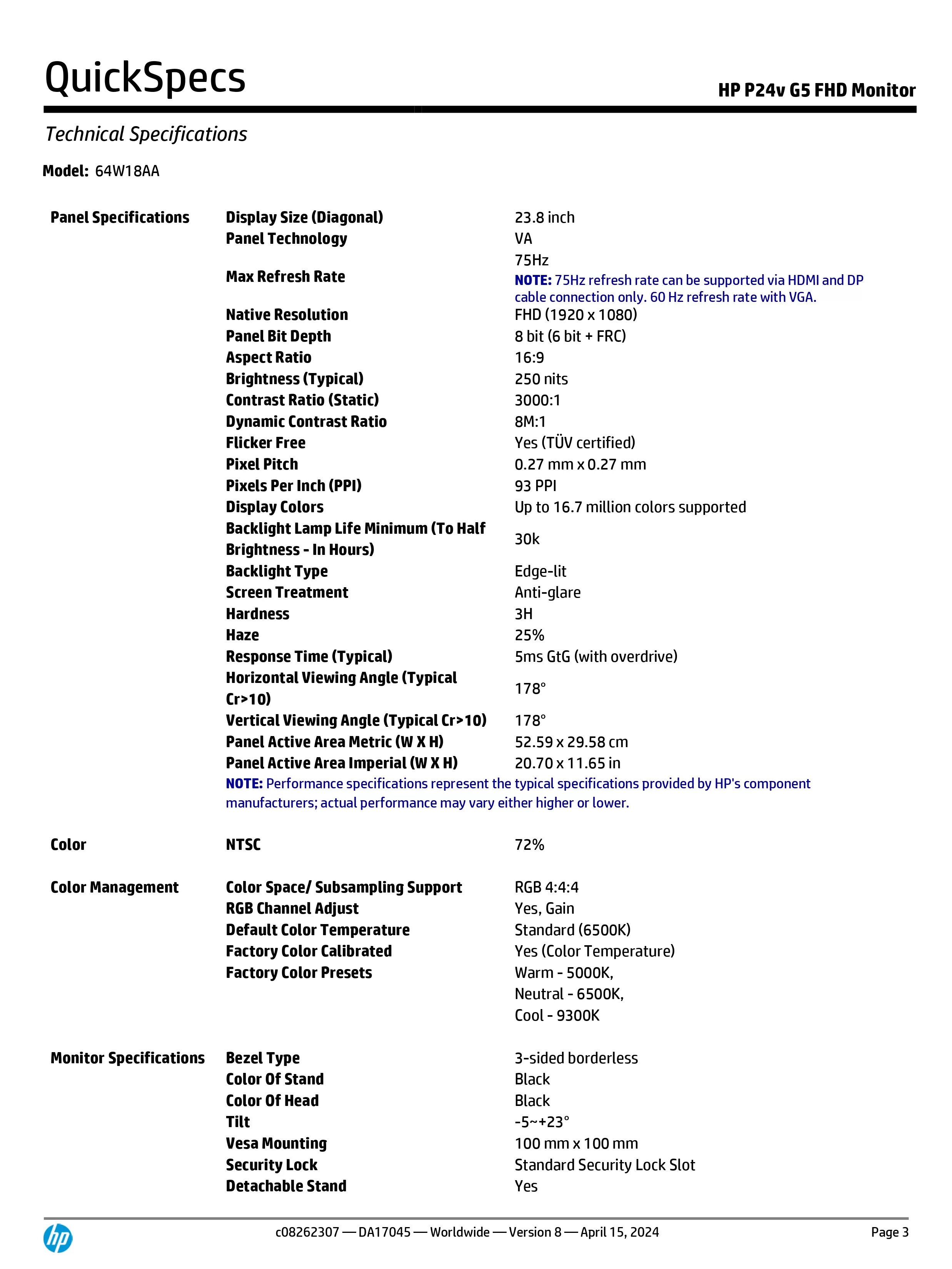 HP 惠普 P24v G5 FHD 顯示器 (64W18AA),實際價格以報價為主,64W18AA,HP惠普P24vG5FHD顯示器(64W18AA),原廠保固,大量採購歡迎洽詢