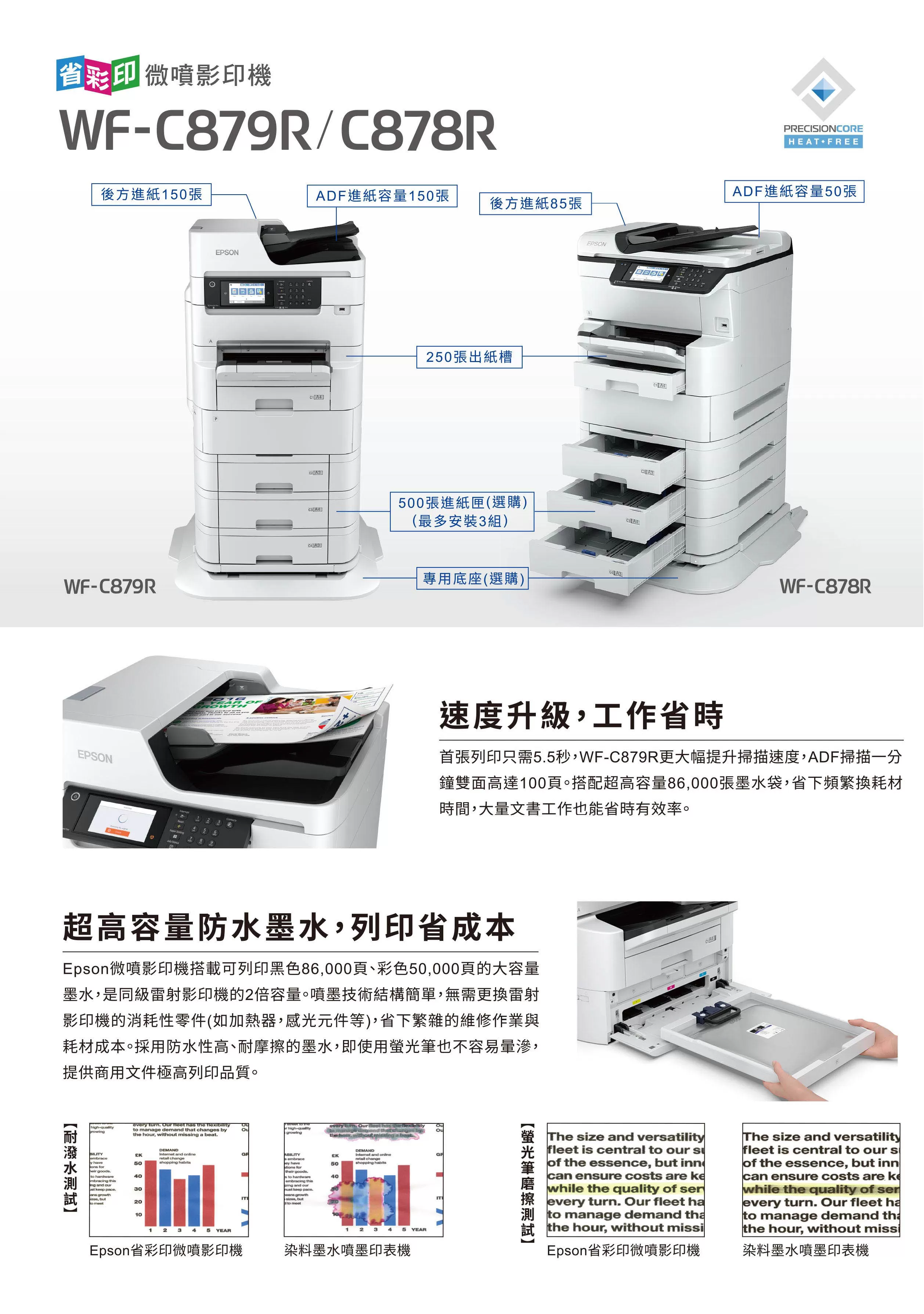 Epson 愛普生 WF-C879R 省彩印A3微噴影印機