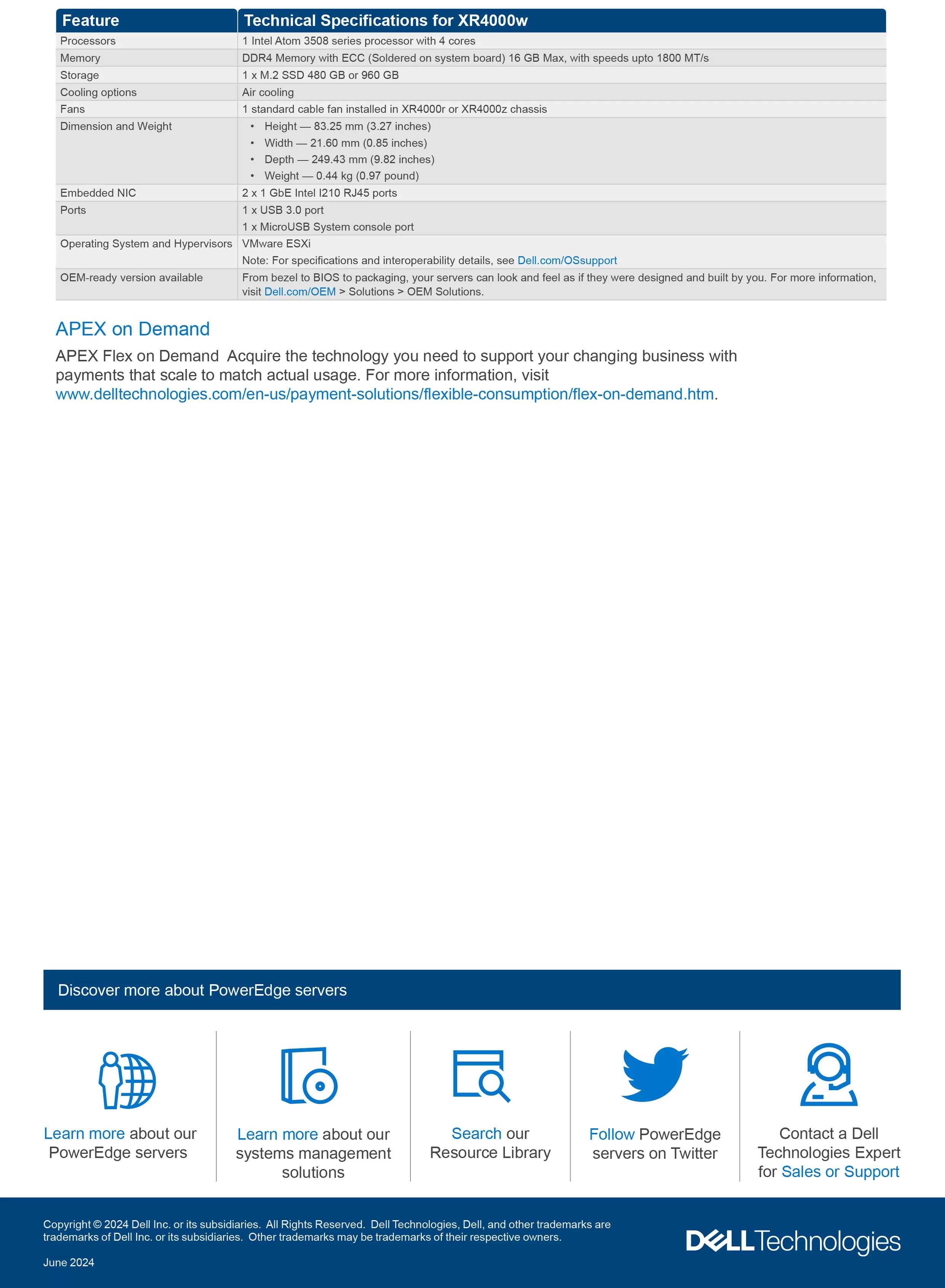 DELL 戴爾 PowerEdge XR4000z 機箱