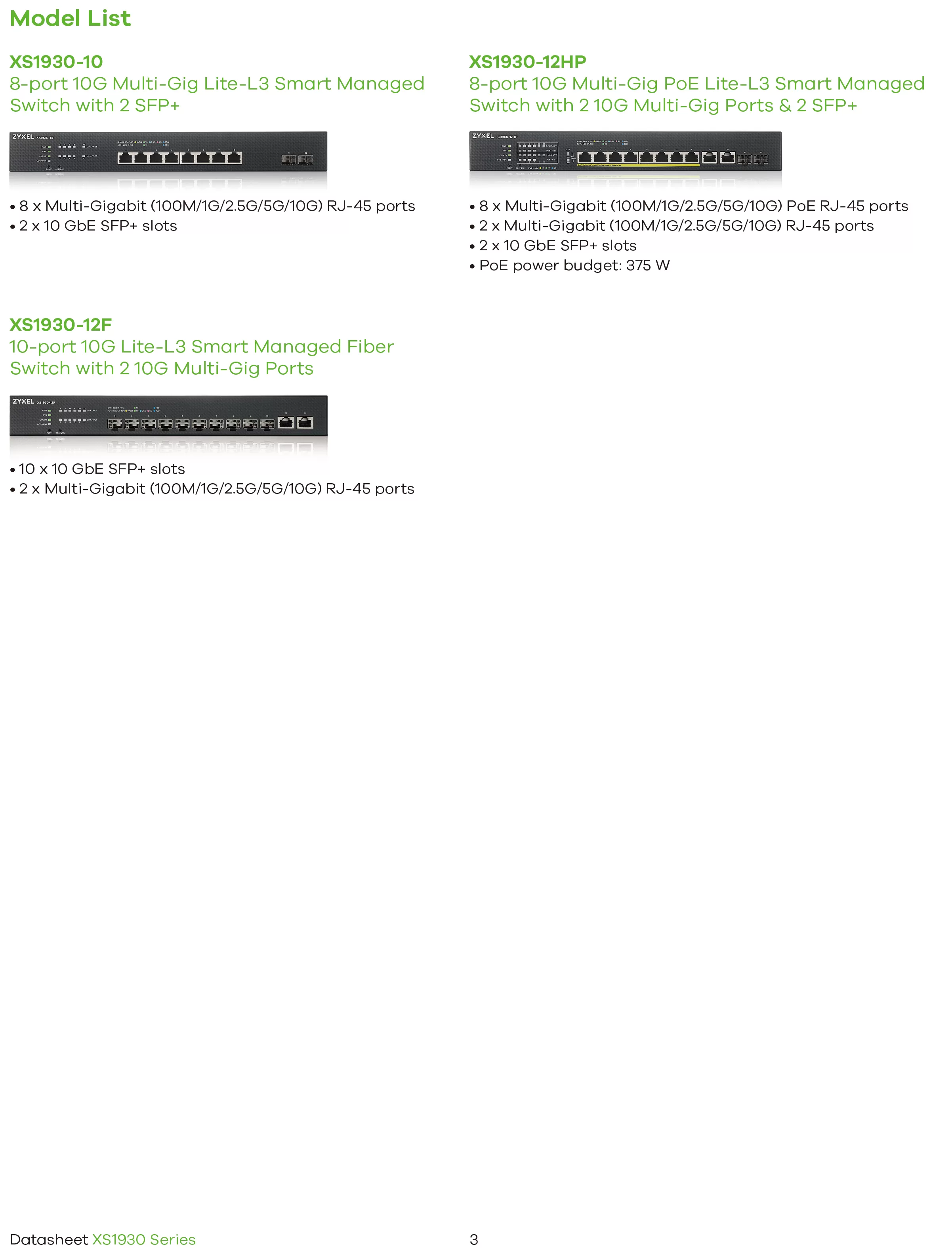 Zyxel 兆勤 XS1930-10 10埠 10G Multi-Gigabit Lite-L3 智慧型網管交換器