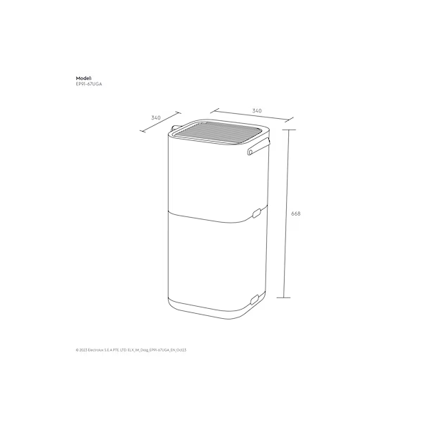 Electrolux 伊萊克斯 EP91-67UGA 極適家居900三效涼暖風循環頂級空淨機 適用24坪空間(流雲灰)