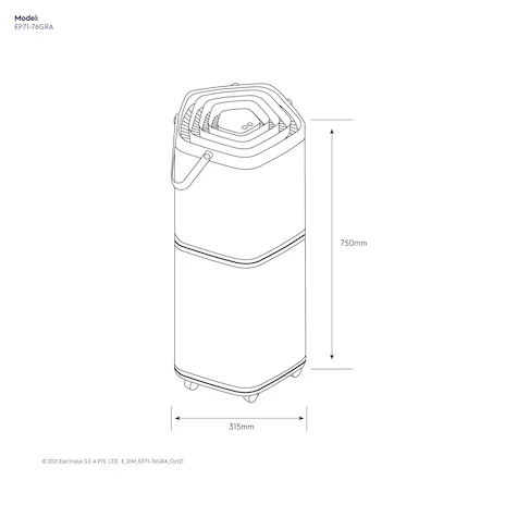 Electrolux 伊萊克斯 EP71-76WBA Pure A9.2 高效能抗菌空氣清淨機 (奶茶棕) 適用29坪空間