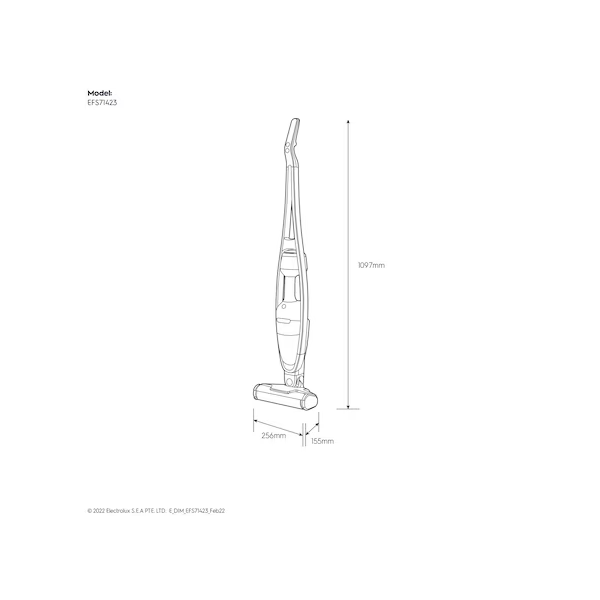Electrolux 伊萊克斯 EFS71423 極適家居700直立濕拖吸塵器 (沉穩灰)