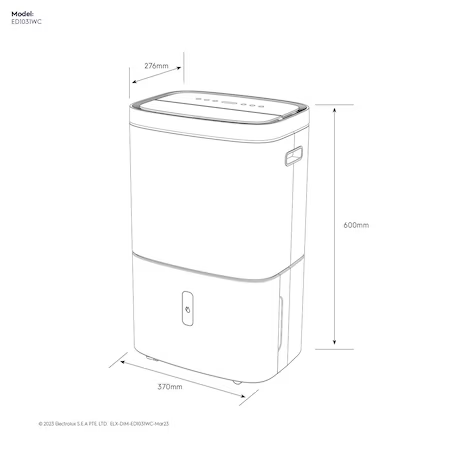 Electrolux 伊萊克斯 ED1031WC 10L 極適家居300清淨除濕機 除濕適用空間13坪 (晨曦白)