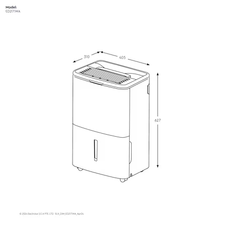 Electrolux 伊萊克斯 ED2171WA 21L 極適家居600除濕機 除濕適用空間27坪 (流光白)