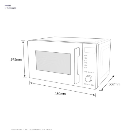 Electrolux 伊萊克斯 EMG23D22SB 23L 極致美味500 獨立式燒烤微波爐