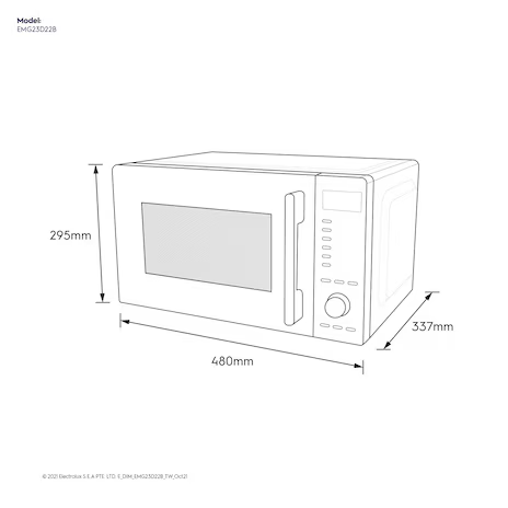 Electrolux 伊萊克斯 EMG23D22B 23L 極致美味500 獨立式燒烤微波爐