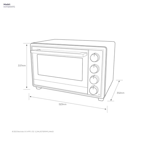 Electrolux 伊萊克斯 EOT3215XFG 32L 極致美味700 獨立式電烤箱