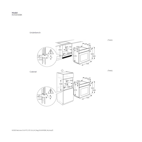 Electrolux 伊萊克斯 KOH2H00BK 60公分UltimateTaste 300 65公升嵌入式烤箱