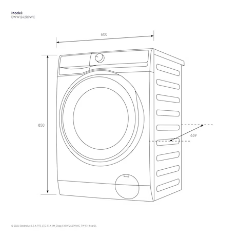 Electrolux 伊萊克斯 EWW1242R9WC 12公斤/9公斤 極淨呵護系列UltimateCare 900 洗脫烘衣機