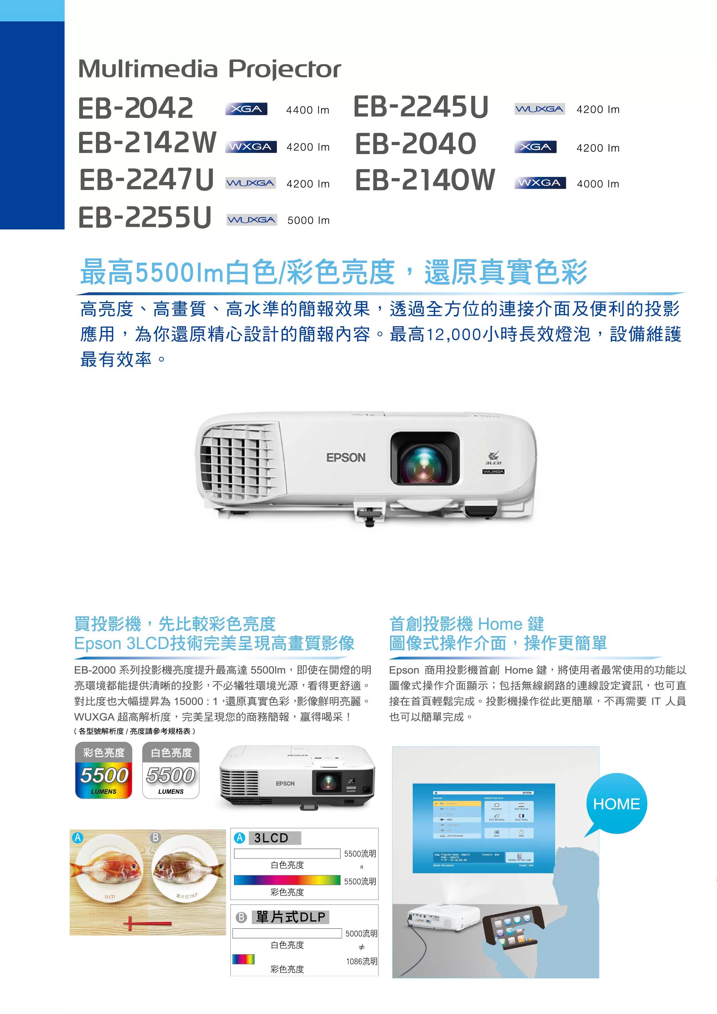 Epson 愛普生 EB-2250U 商務專業投影機