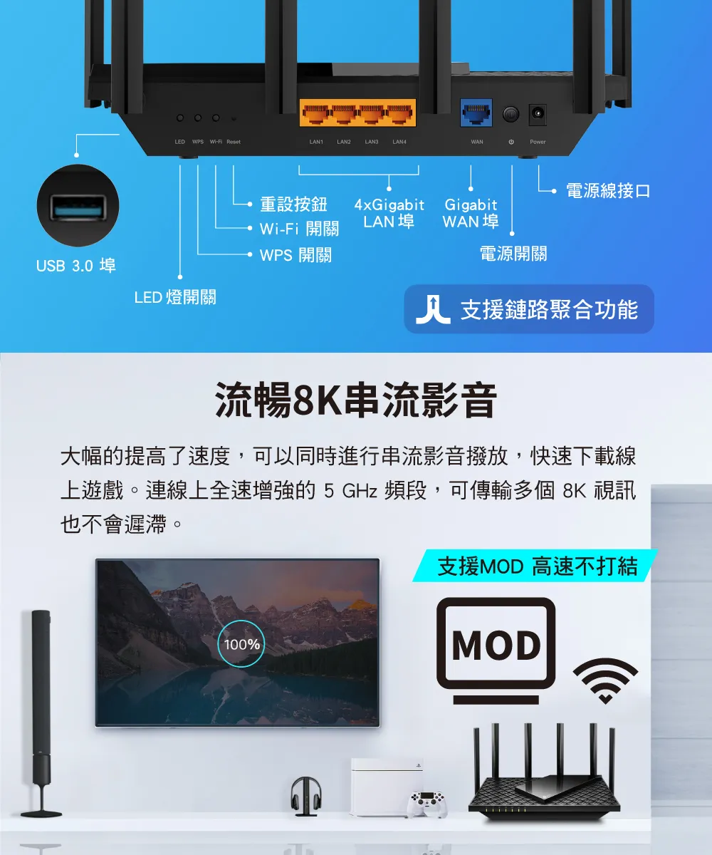 TP-Link Archer AX73 AX5400 雙頻 Wi-Fi 6 路由器 / 分享器