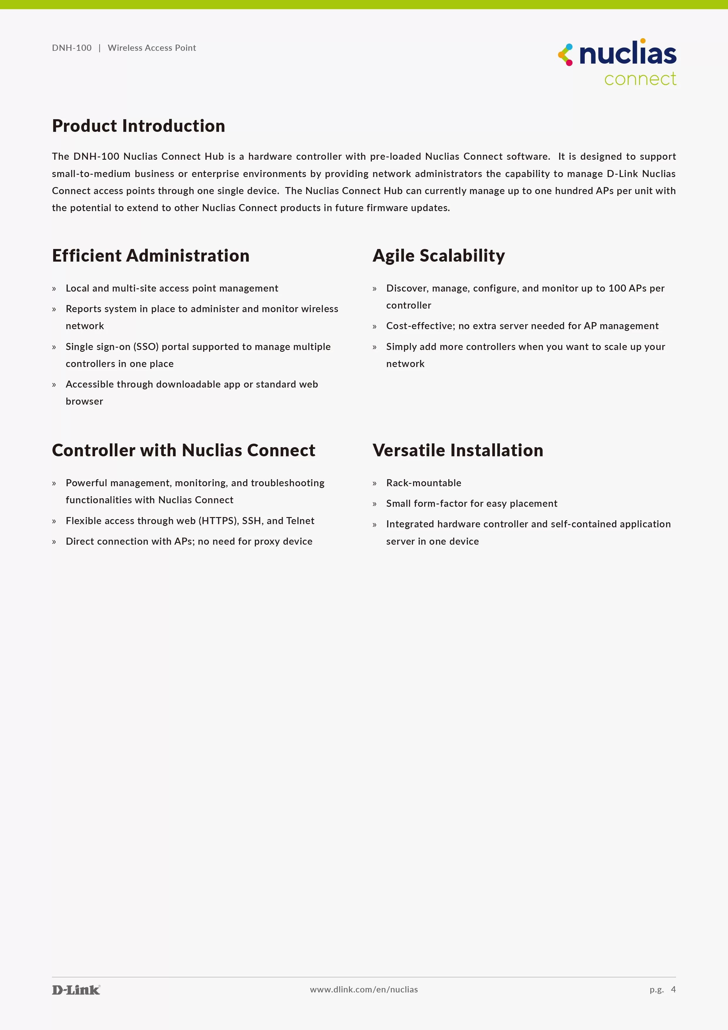 D-Link 友訊 DNH-100 Nuclias Connect 無線網路硬體控制器
