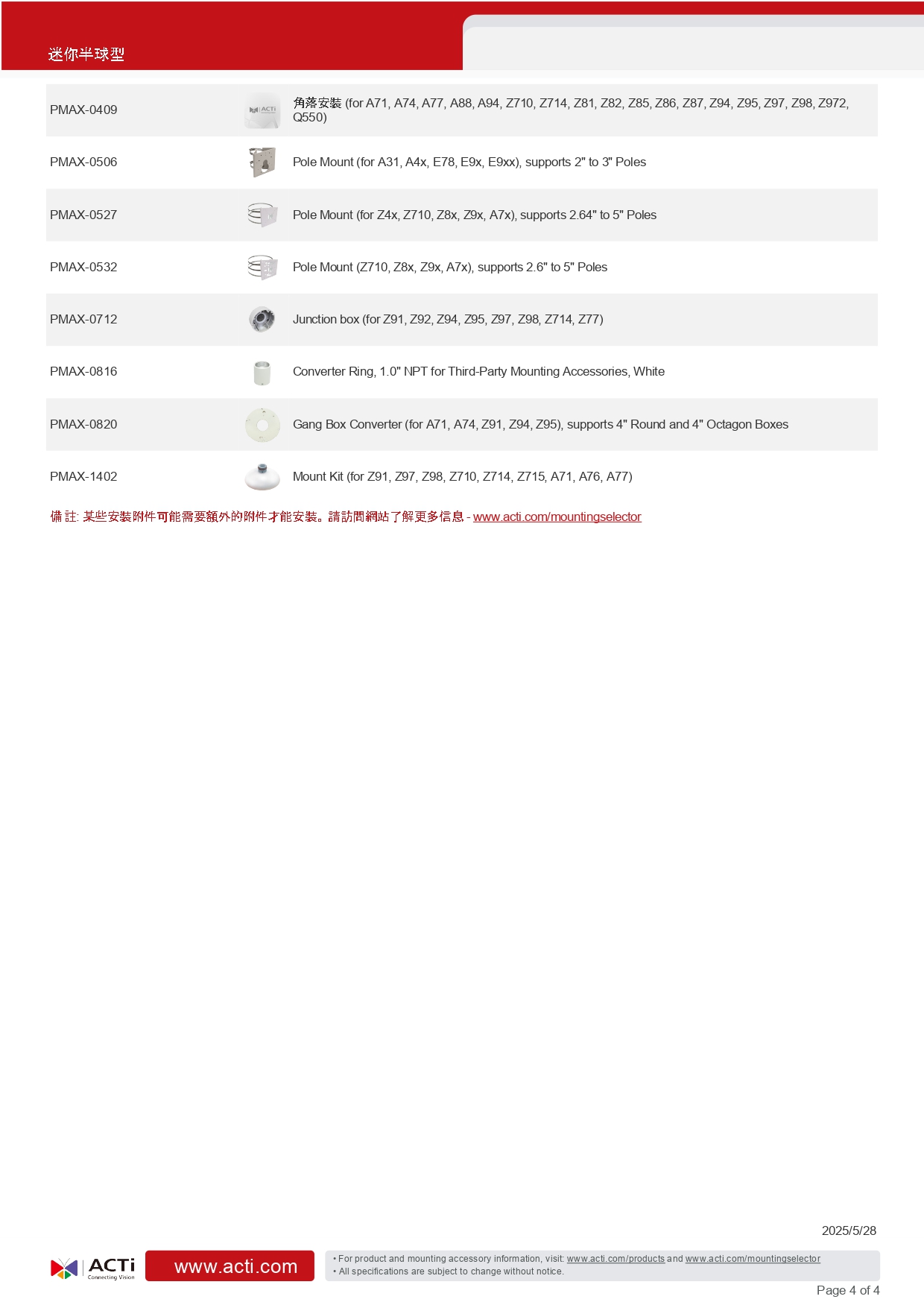 ACTi 建騰創達科技 Z912迷你半球型攝影機(500萬畫素),實際價格以報價為主,U52190007,ACTi建騰創達科技Z912迷你半球型攝影機(500萬畫素),原廠保固,大量採購歡迎洽詢