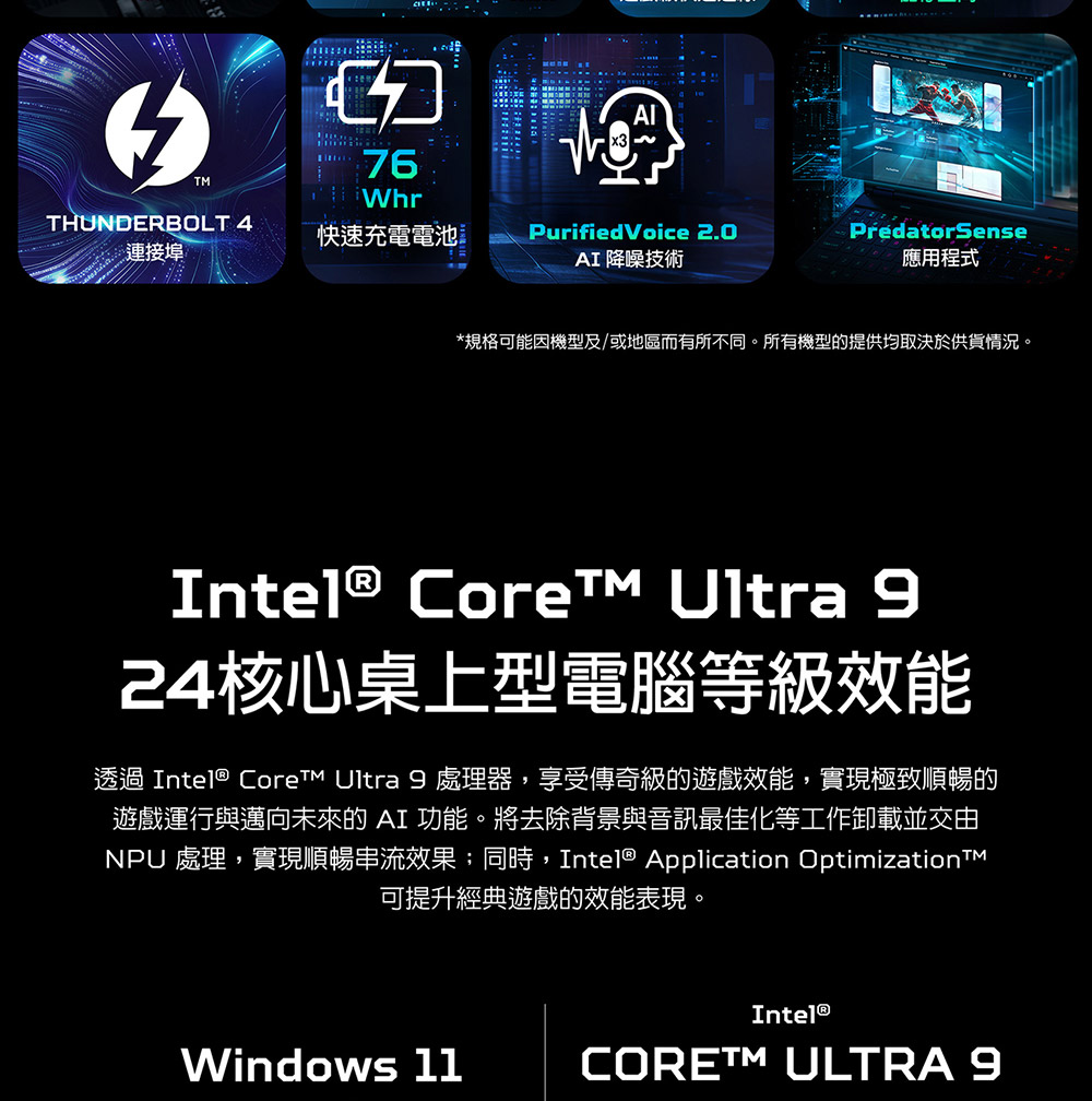 ACER Predator Helios Neo PHN16S-71-90J2(黑)  ( UN.QXATA.001 ) 筆記型電腦(纖薄設計/AI智能/行動多功能性設計)