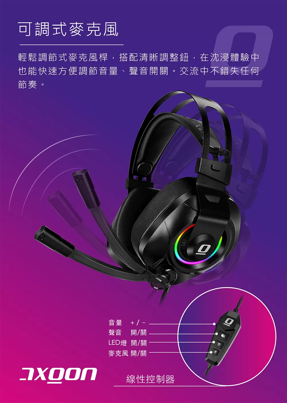 AXGON RGB電競耳機麥克風AXGH1V1,U52330050,AXGONRGB電競耳機麥克風AXGH1V1,概覽,電競周邊產品,電競耳機