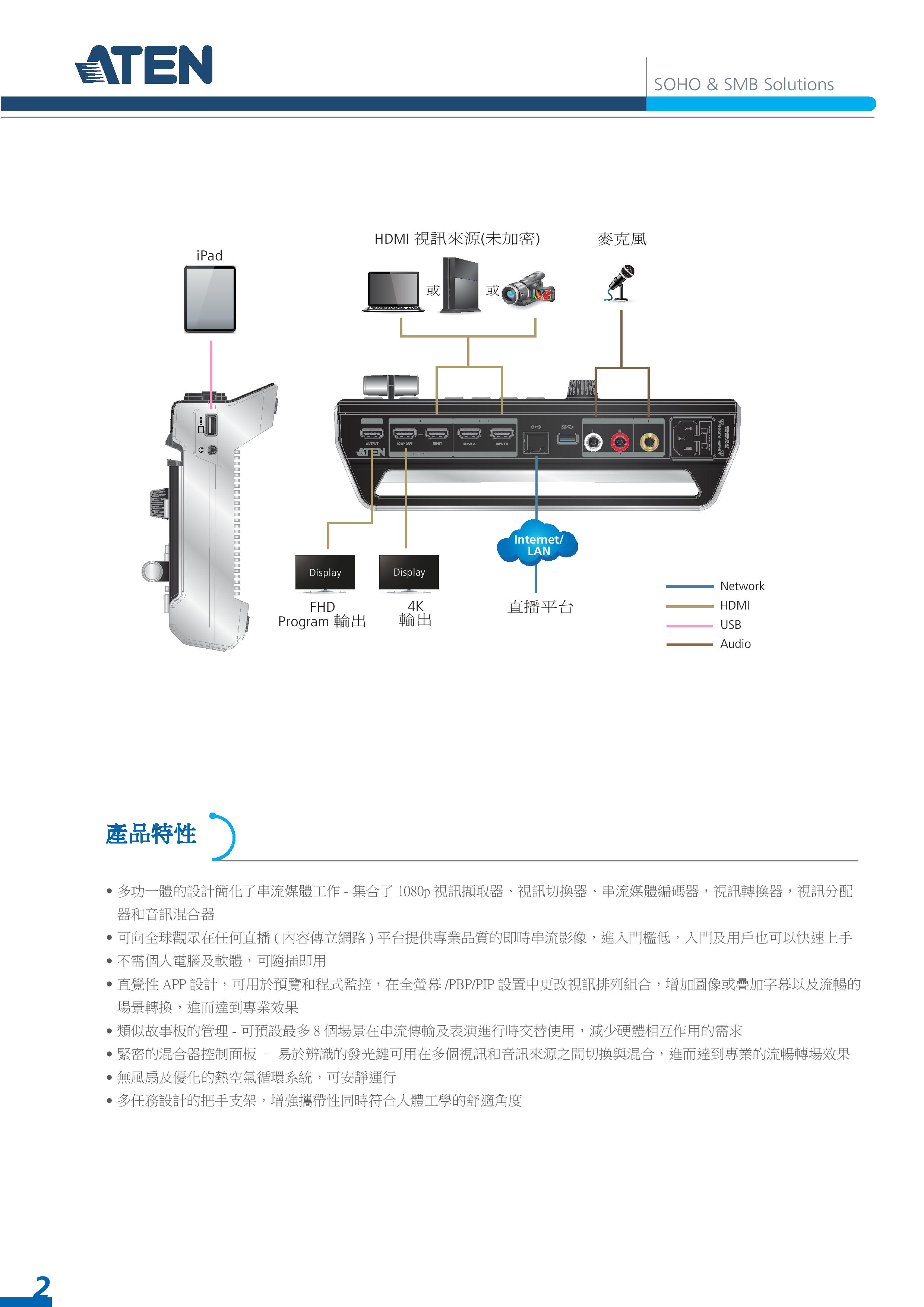 ATEN StreamLIVE™ HD 多功能直播機 ( UC9020 ),U52470038,ATENStreamLIVE™HD多功能直播機(UC9020),原廠保固,大量採購歡迎洽詢,品質保證