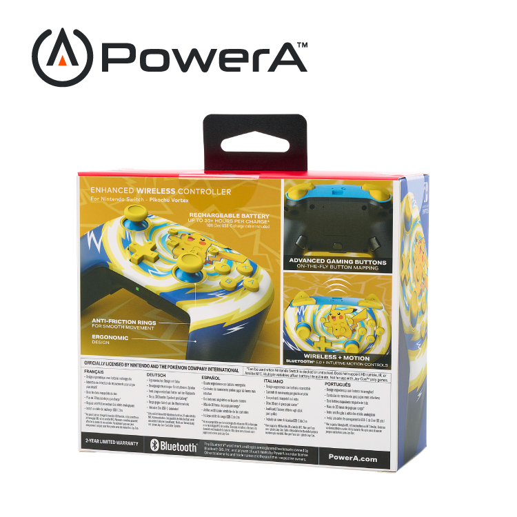 【PowerA】任天堂官方授權藍芽5.0無線遊戲手把-皮卡丘旋風 ( 1523595-01 ),實際價格以報價為主,U52730044,【PowerA】任天堂官方授權藍芽5.0無線遊戲手把-皮卡丘旋風(1523595-01),原廠保固,大量採購歡迎洽詢