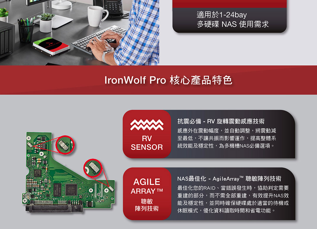 SeagateST24000NT002  24TB 3.5吋 NAS硬碟 彩盒