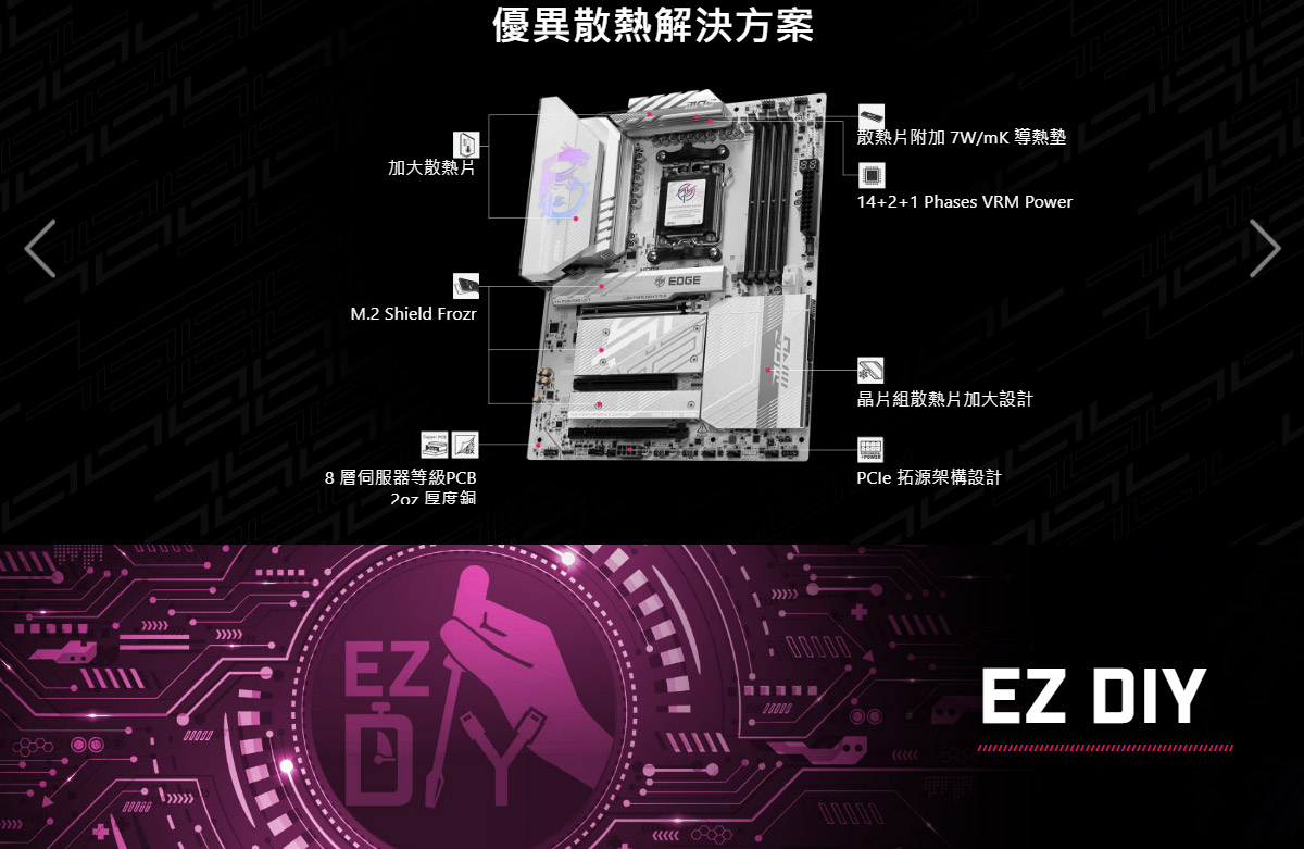 MSI 微星 MSI MPG B850 EDGE TI WIFI 主機板,U53200003,MSI微星MSIMPGB850EDGETIWIFI主機板,原廠保固,大量採購歡迎洽詢,品質保證