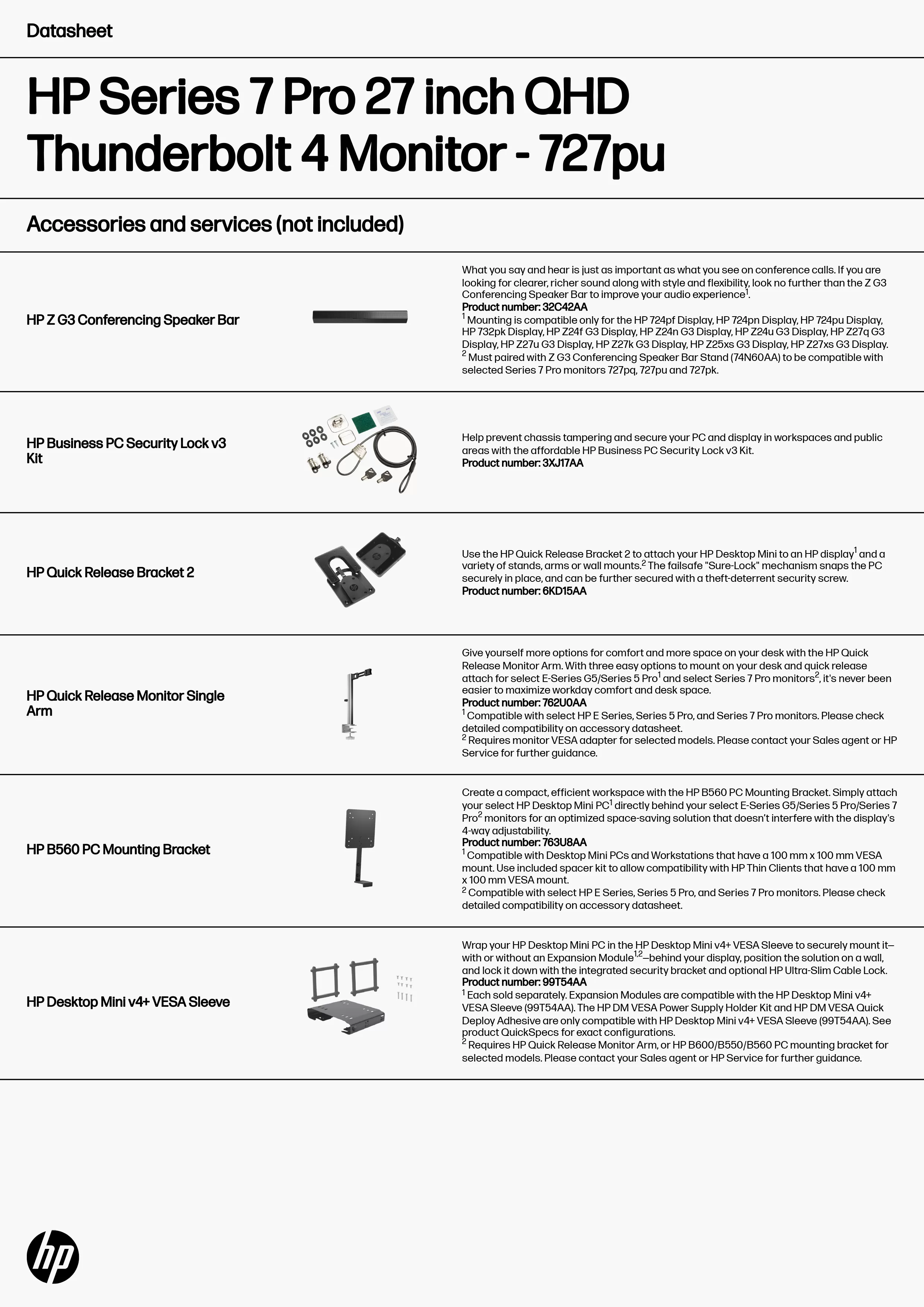 HP 惠普 Series 7 Pro 727pu 27 吋 QHD Thunderbolt 4 顯示器 (8J9E6AA),實際價格以報價為主,8J9E6AA,HP惠普Series7Pro727pu27吋QHDThunderbolt4顯示器(8J9E6AA),原廠保固,大量採購歡迎洽詢