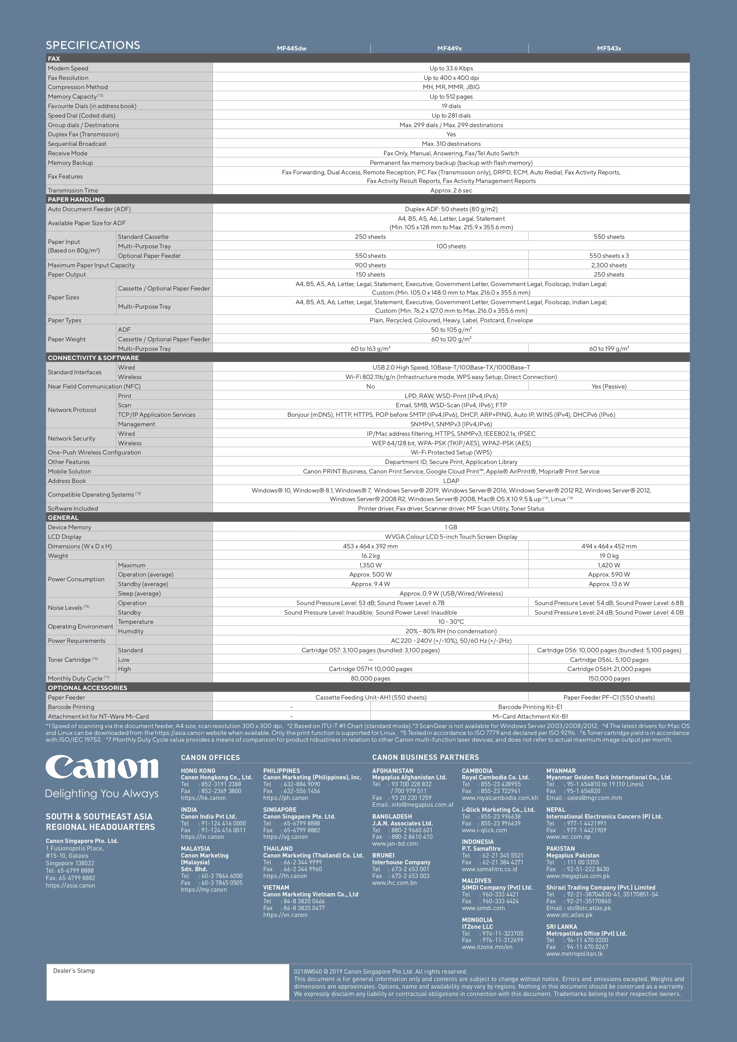 Canon 佳能 imageCLASS MF449x 黑白雷射事務機