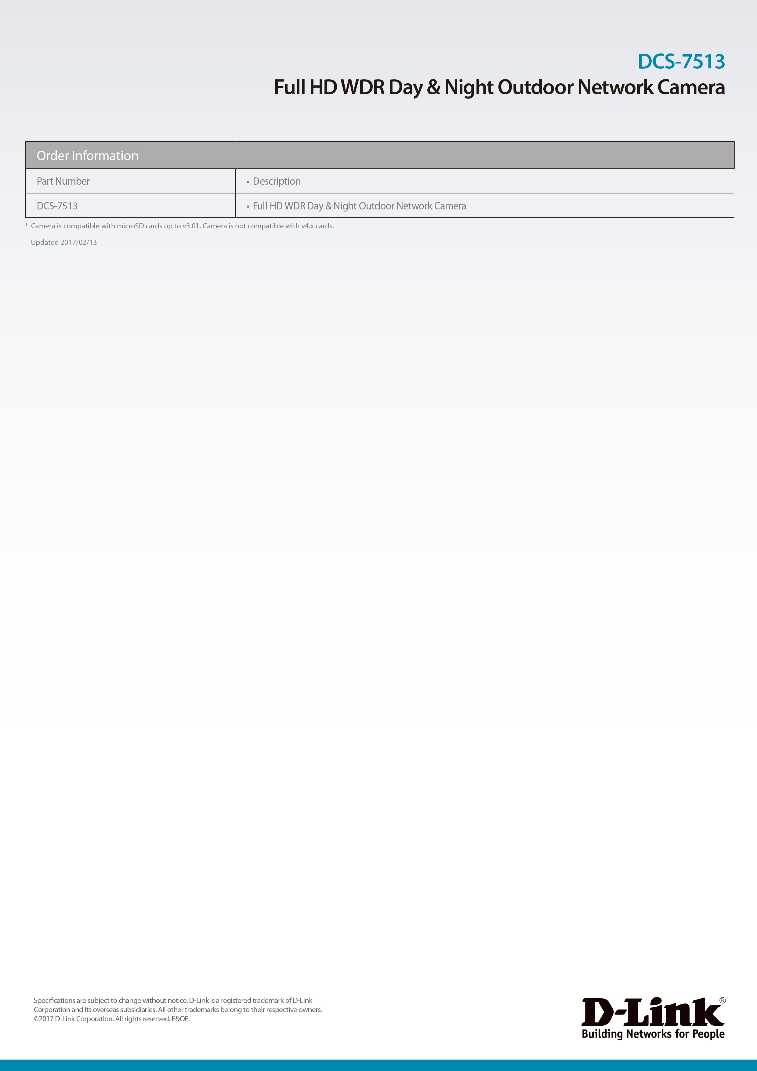 D-Link 友訊 DCS-7513 室外型Full HD夜視網路攝影機