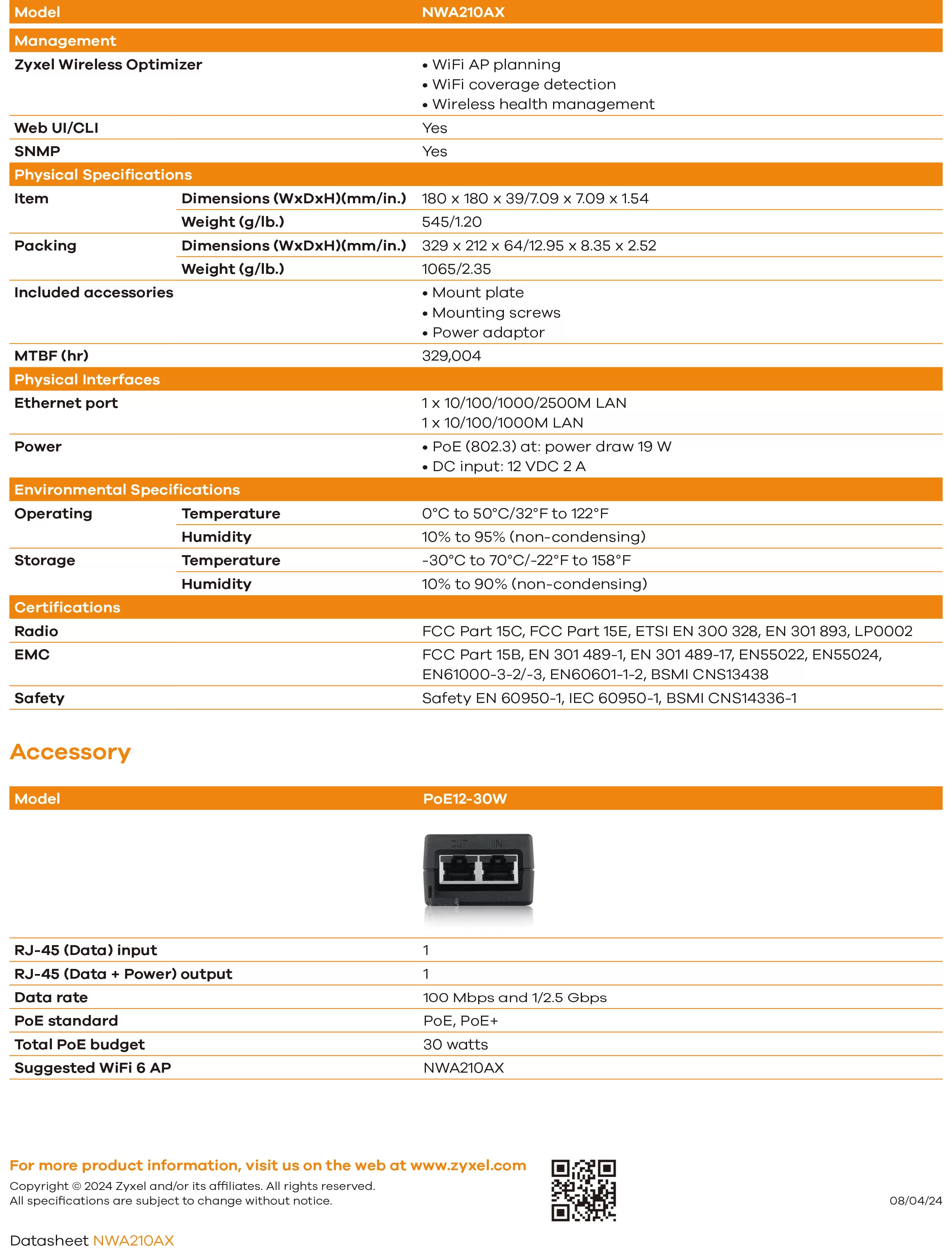 Zyxel 兆勤 AX3000 WiFi 6 雙頻 NebulaFlex 無線網路基地台